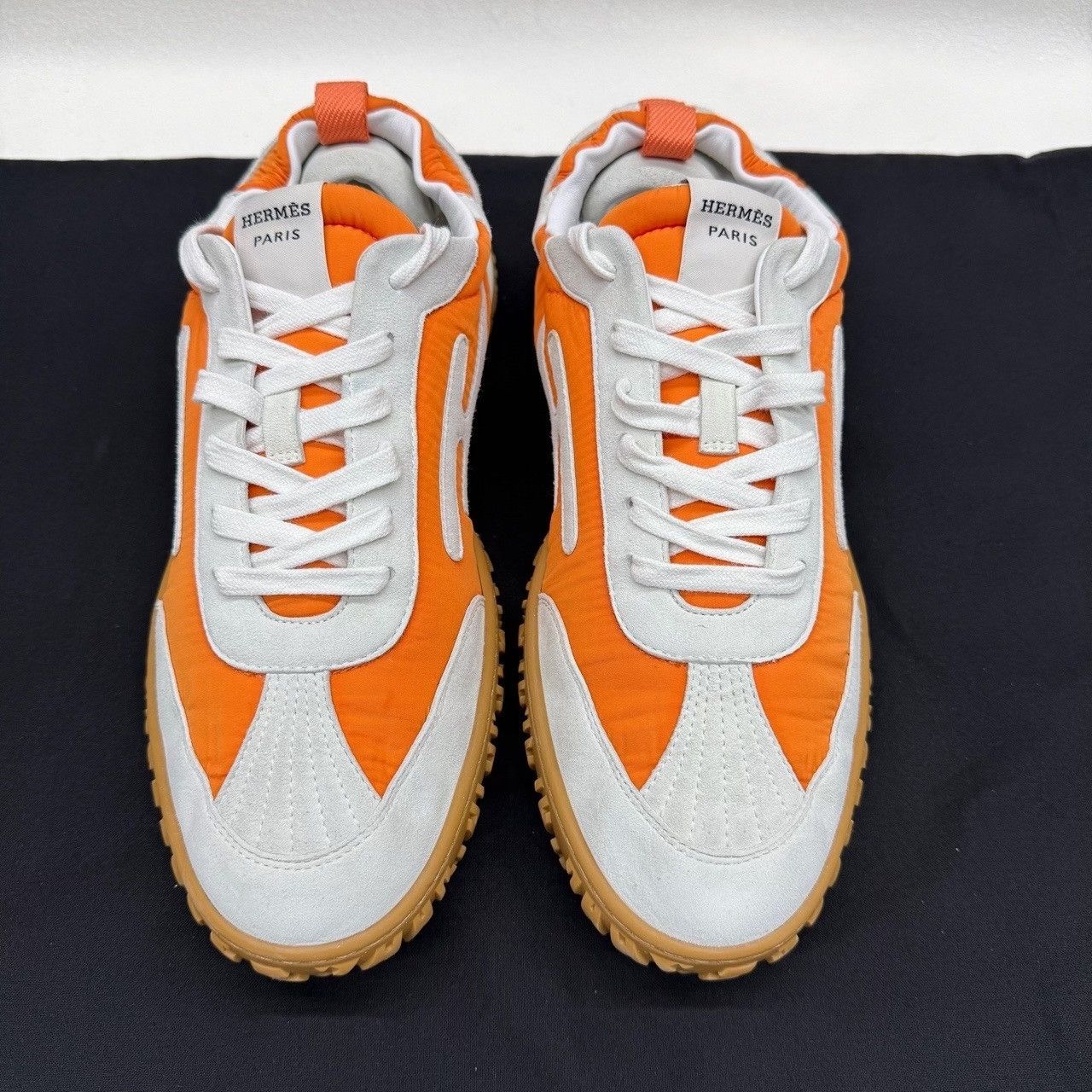 Hermes Hermès Orange Low-Top Sneakers Size US 8 Size US 8 / EU 41 - 3 Thumbnail