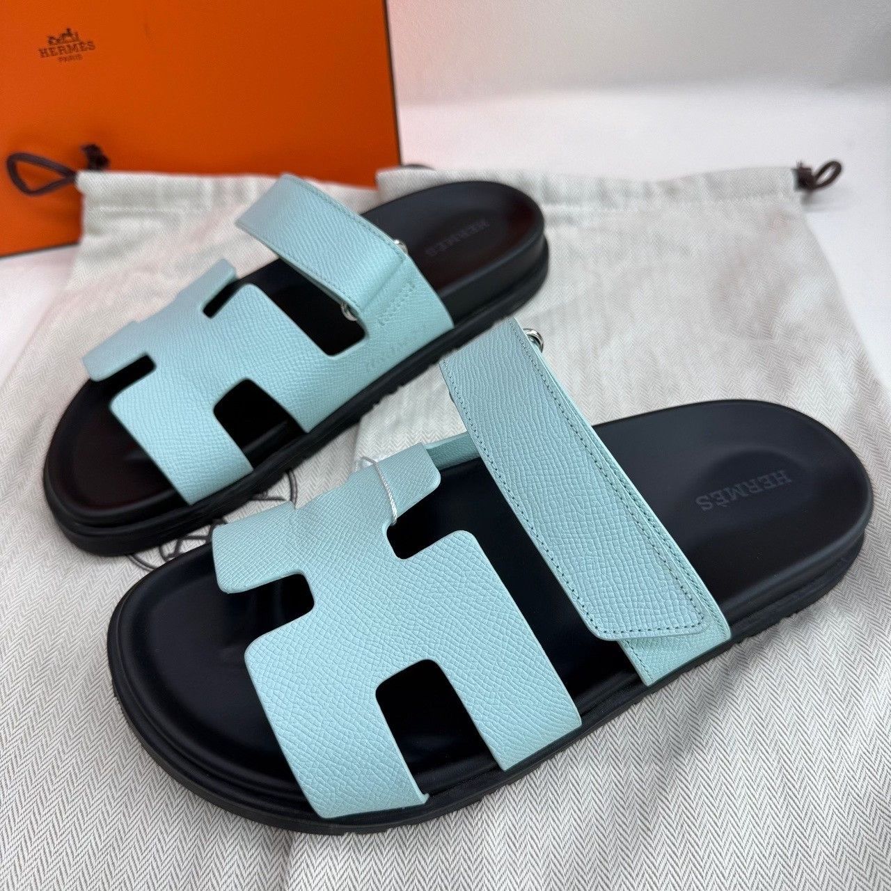 Hermes Hermès Blue Chypre Sandals Size 37 Size US 7 / IT 37 - 3 Thumbnail