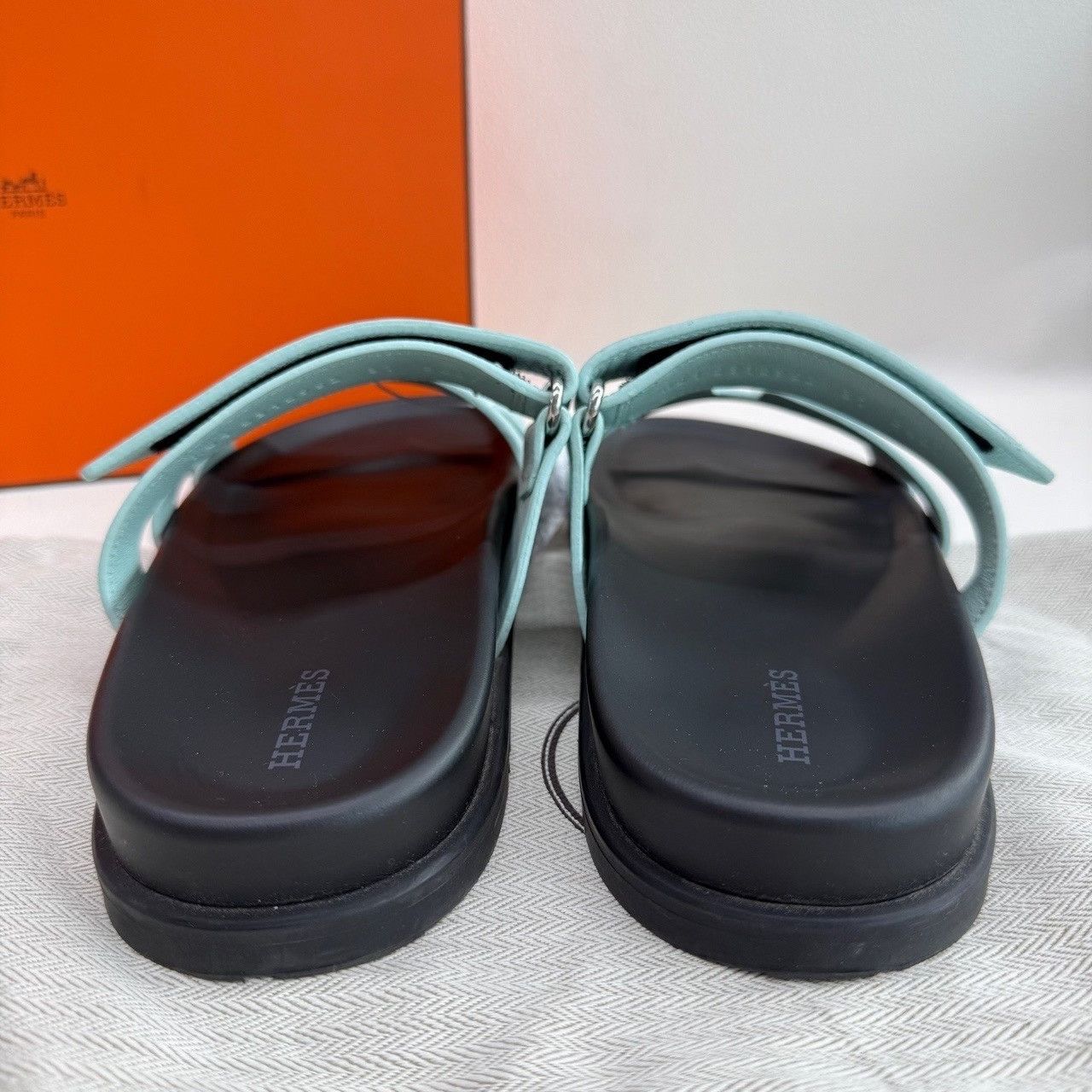 Hermes Hermès Blue Chypre Sandals Size 37 Size US 7 / IT 37 - 7 Thumbnail