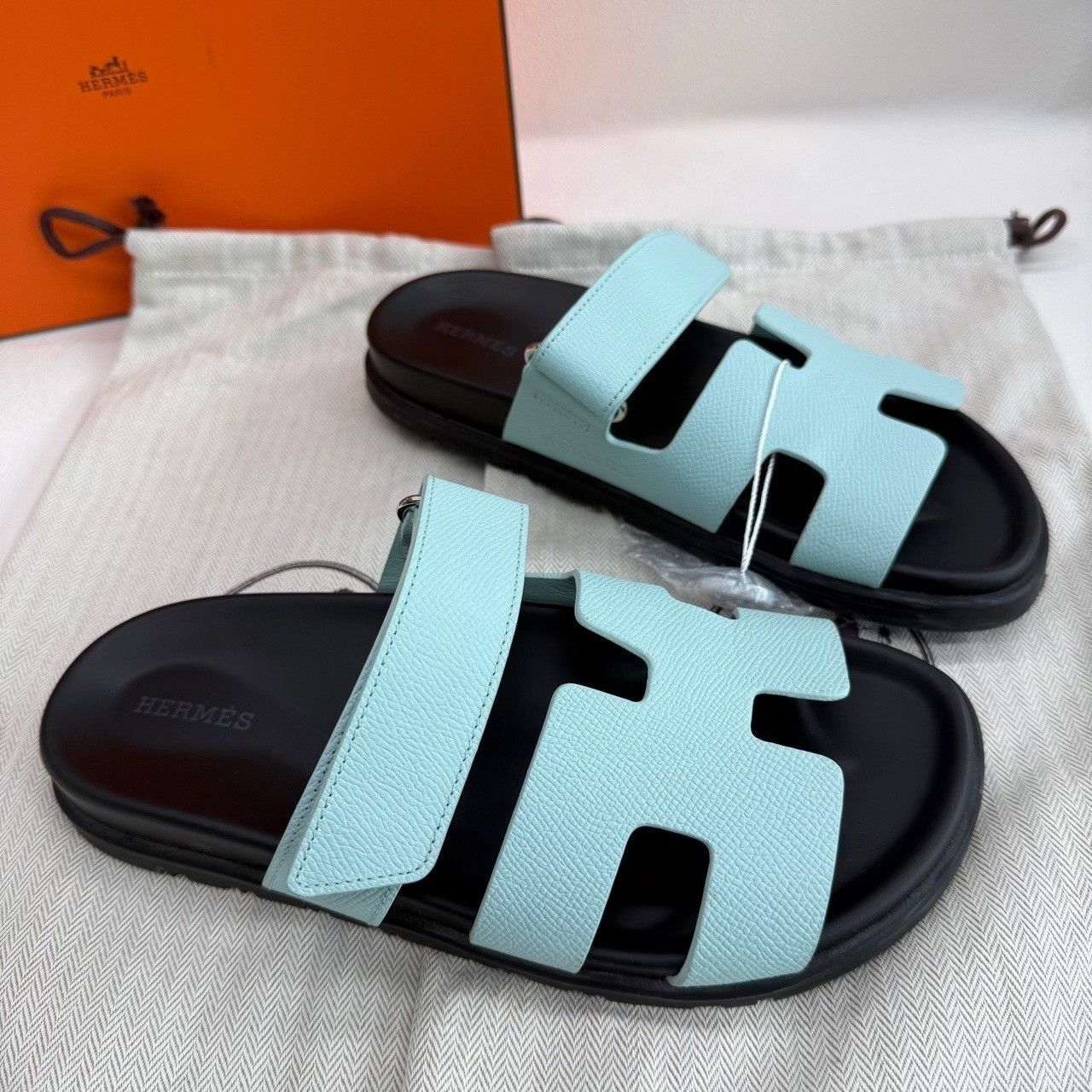 Hermes Hermès Blue Chypre Sandals Size 37 Size US 7 / IT 37 - 5 Thumbnail