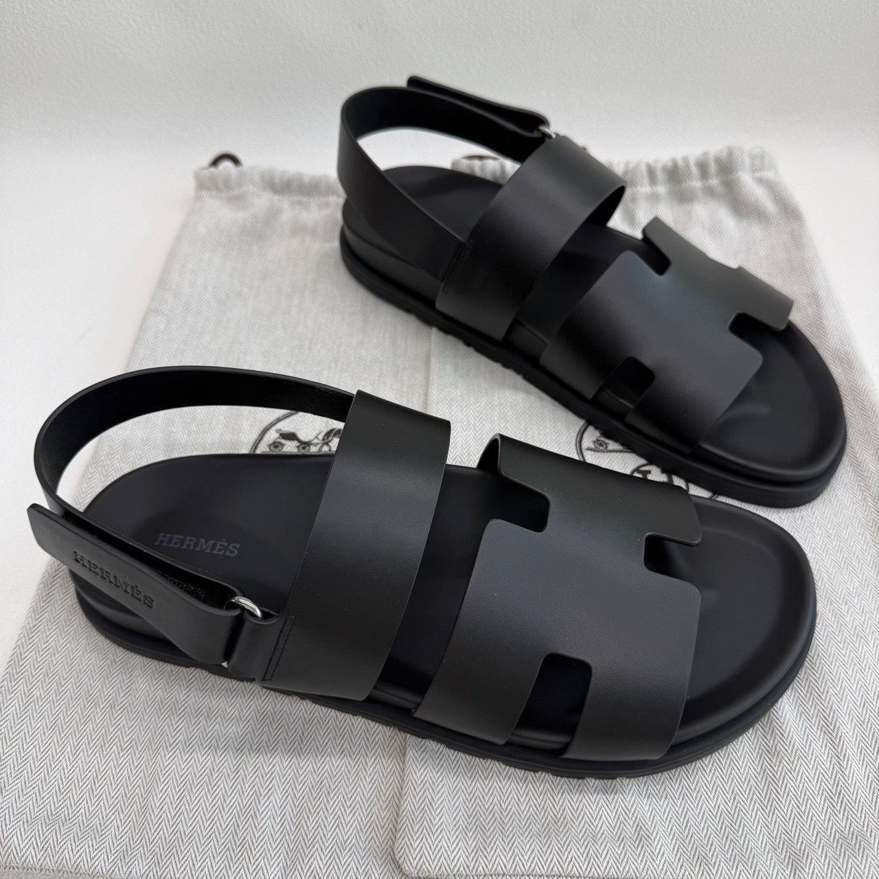 Hermes Hermes Black Leather Sandals Size 42 Size US 9 / EU 42 - 5 Thumbnail