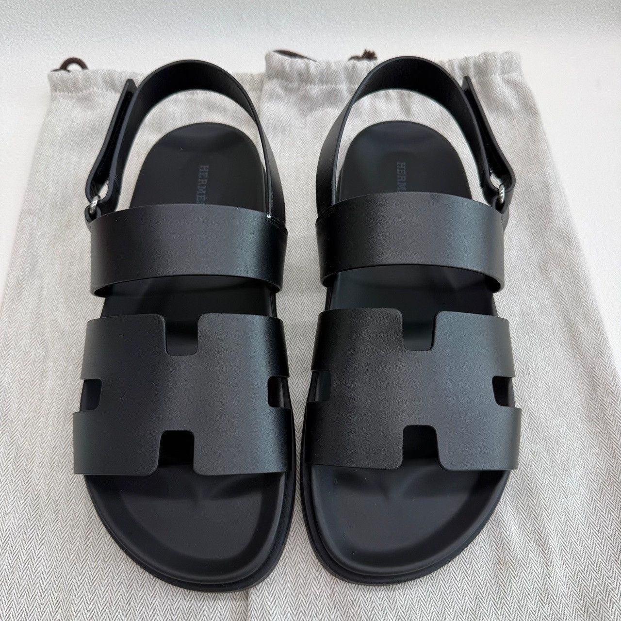 Hermes Hermes Black Leather Sandals Size 42 Size US 9 / EU 42 - 4 Thumbnail