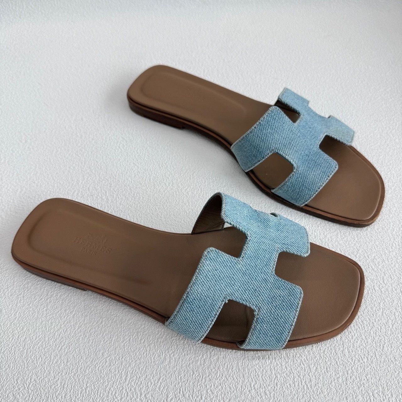 Hermes Hermes Oran Denim Sandals Size 38.5 Size US 8.5 / IT 38.5 - 4 Thumbnail