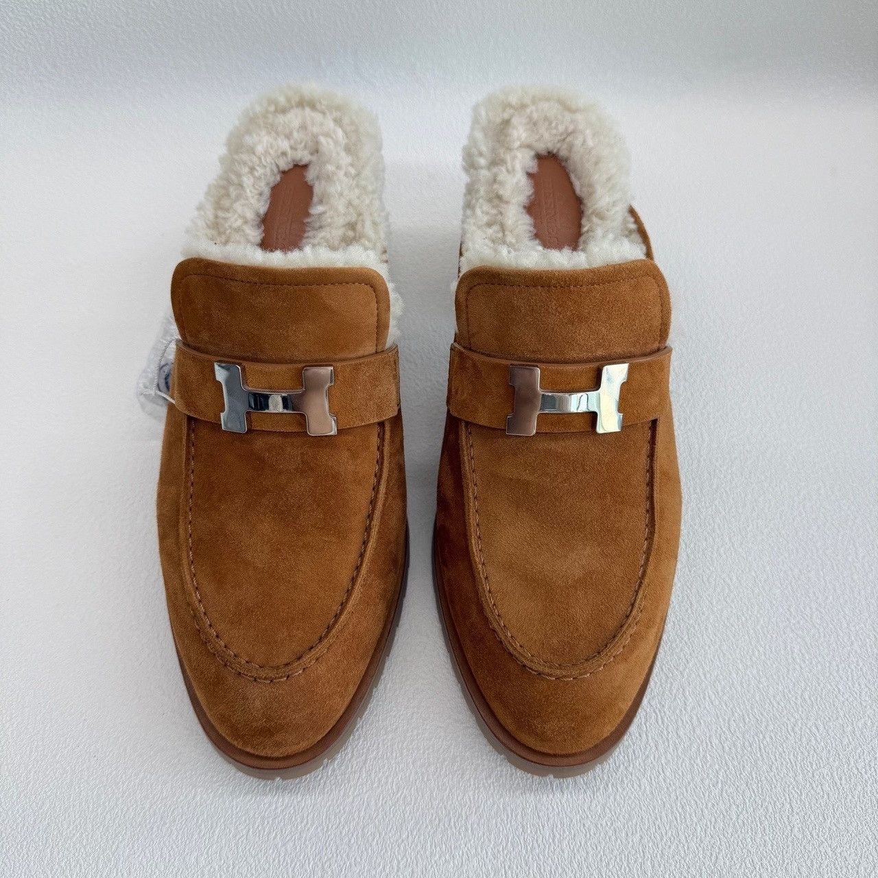 Hermes Hermès Suede Shearling H Mules Size 39 Size US 9 / IT 39 - 3 Thumbnail