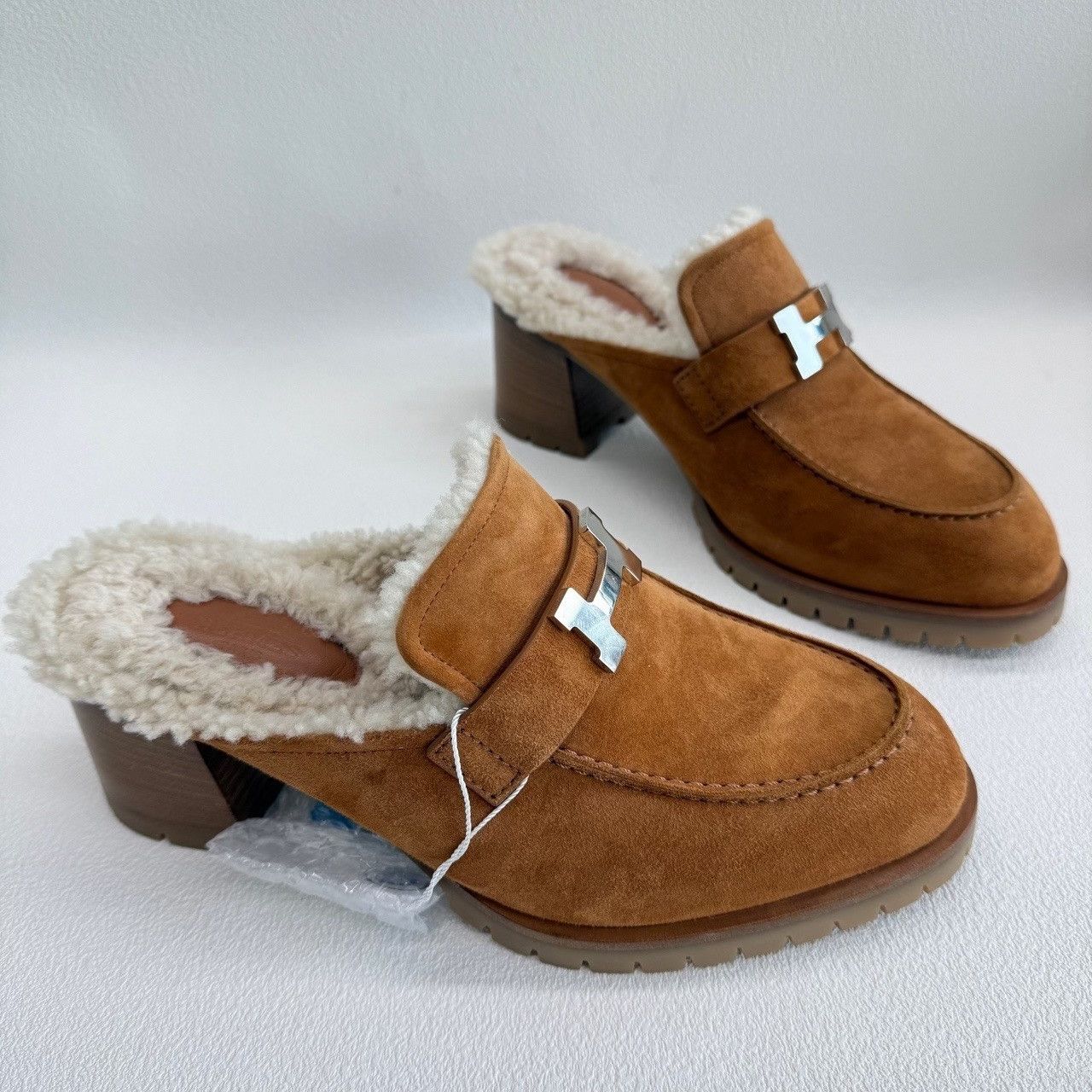 Hermes Hermès Suede Shearling H Mules Size 39 Size US 9 / IT 39 - 4 Thumbnail