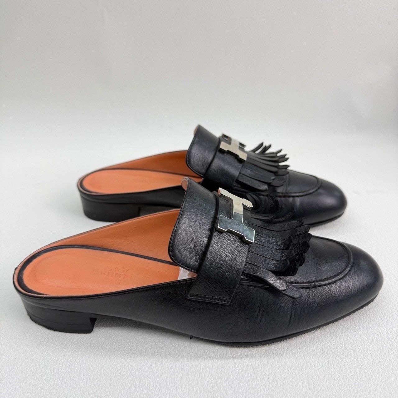 Hermes Hermes Black Leather H-Hardware Tassel Mules Size 36 Size US 6 / IT 36 - 4 Thumbnail