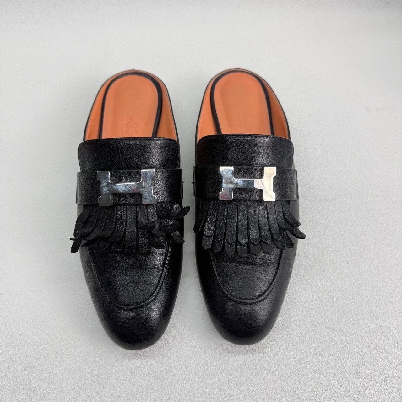 Hermes Hermes Black Leather H-Hardware Tassel Mules Size 36 Size US 6 / IT 36 - 3 Thumbnail