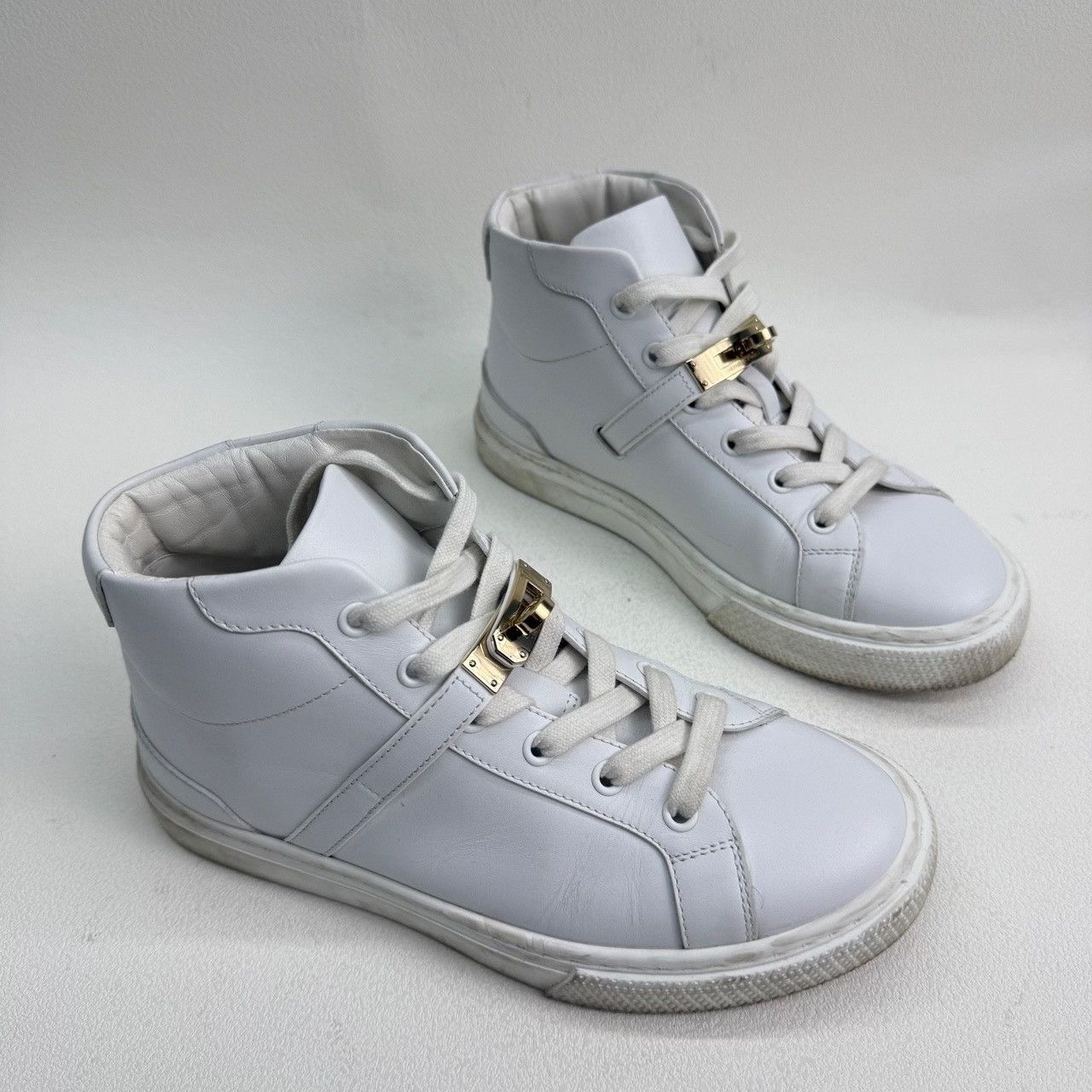 Hermes Hermès Kelly Leather High-Top Sneakers Size 36.5 Size US 5.5 / IT 35.5 - 4 Thumbnail