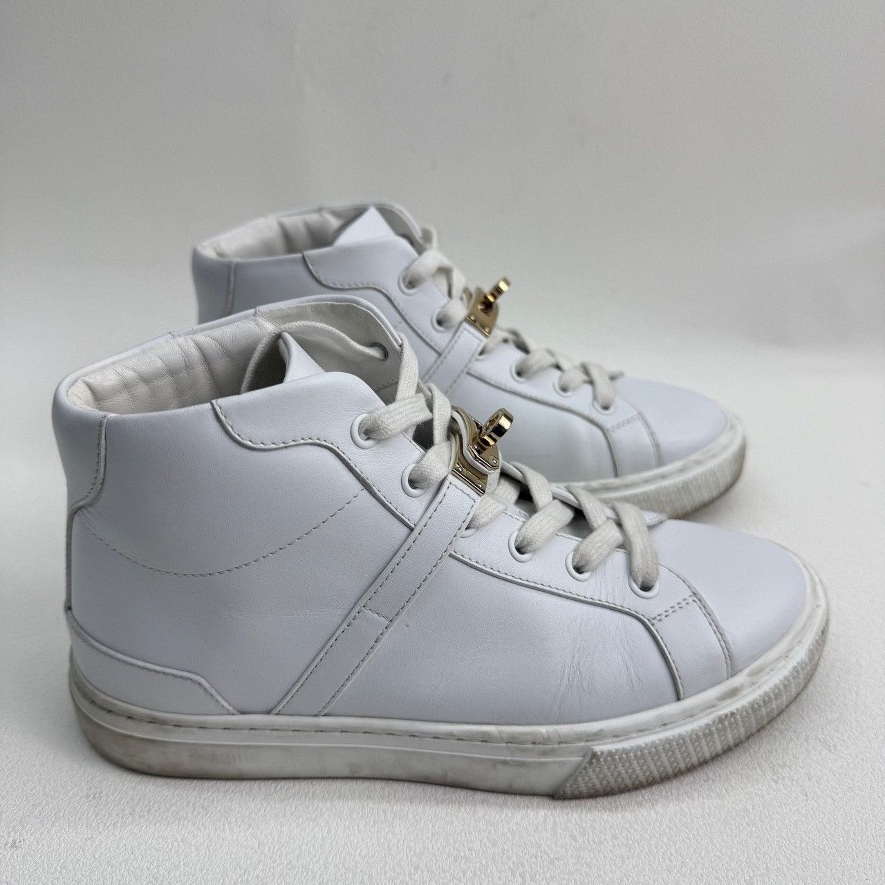 Hermes Hermès Kelly Leather High-Top Sneakers Size 36.5 Size US 5.5 / IT 35.5 - 5 Thumbnail