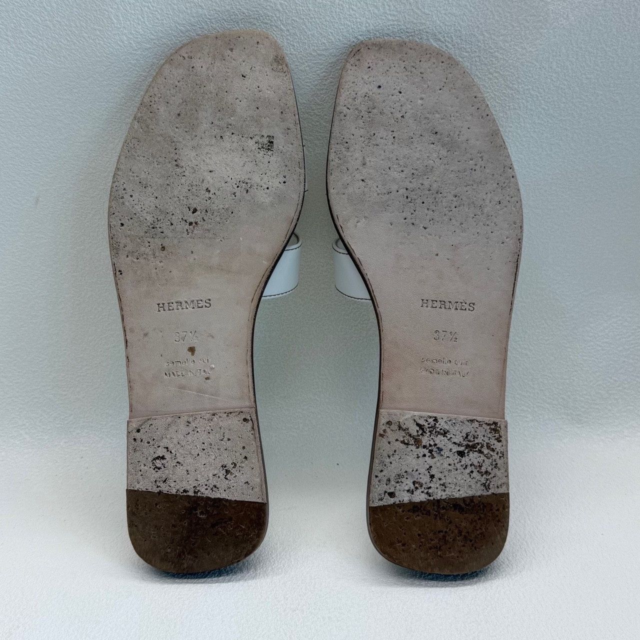 Hermes Hermès White Leather Oran Sandals Size 37.5 Size US 7.5 / IT 37.5 - 7 Thumbnail