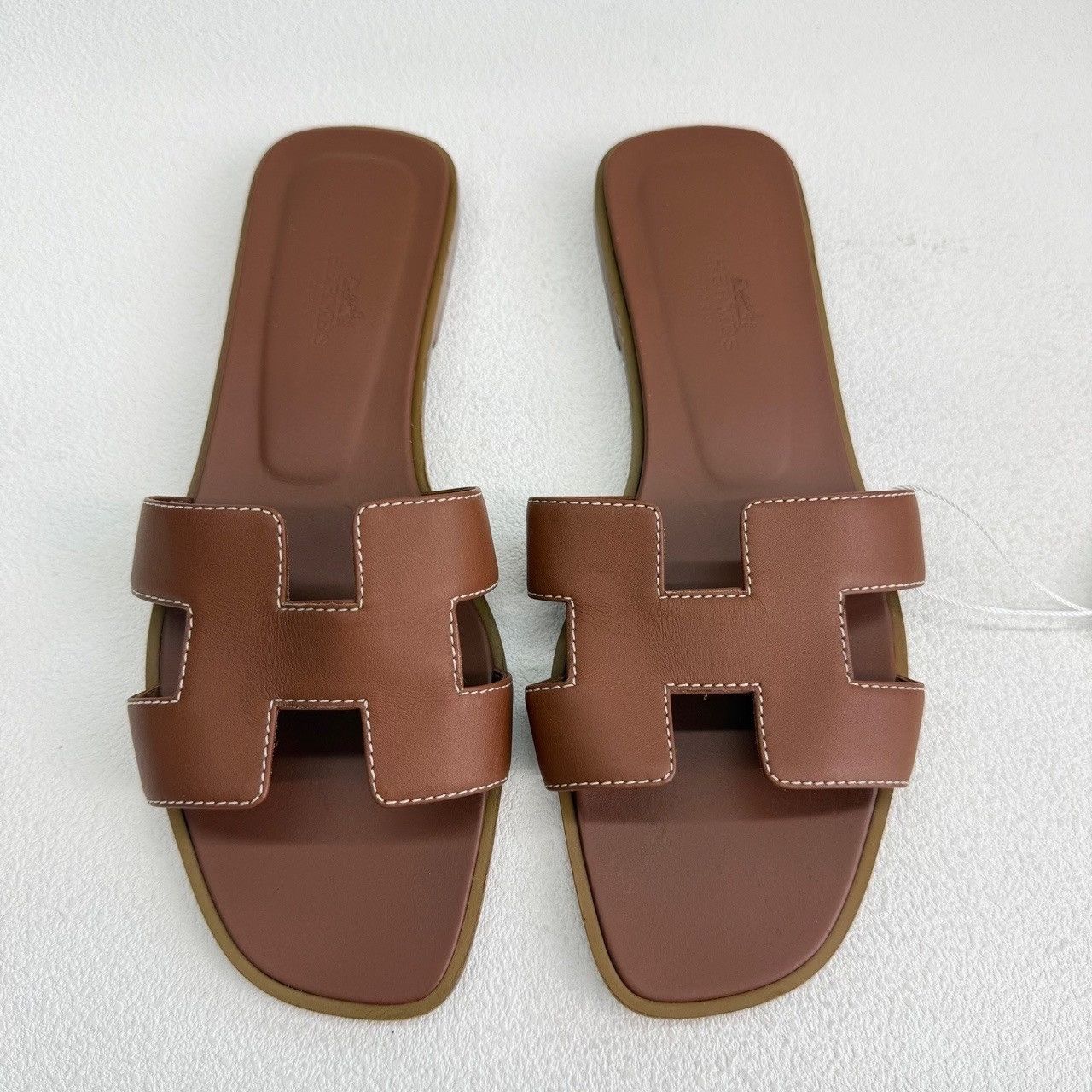 Hermes Hermès Oran Leather Sandals Brown Size 37 Size US 7 / IT 37 - 3 Thumbnail