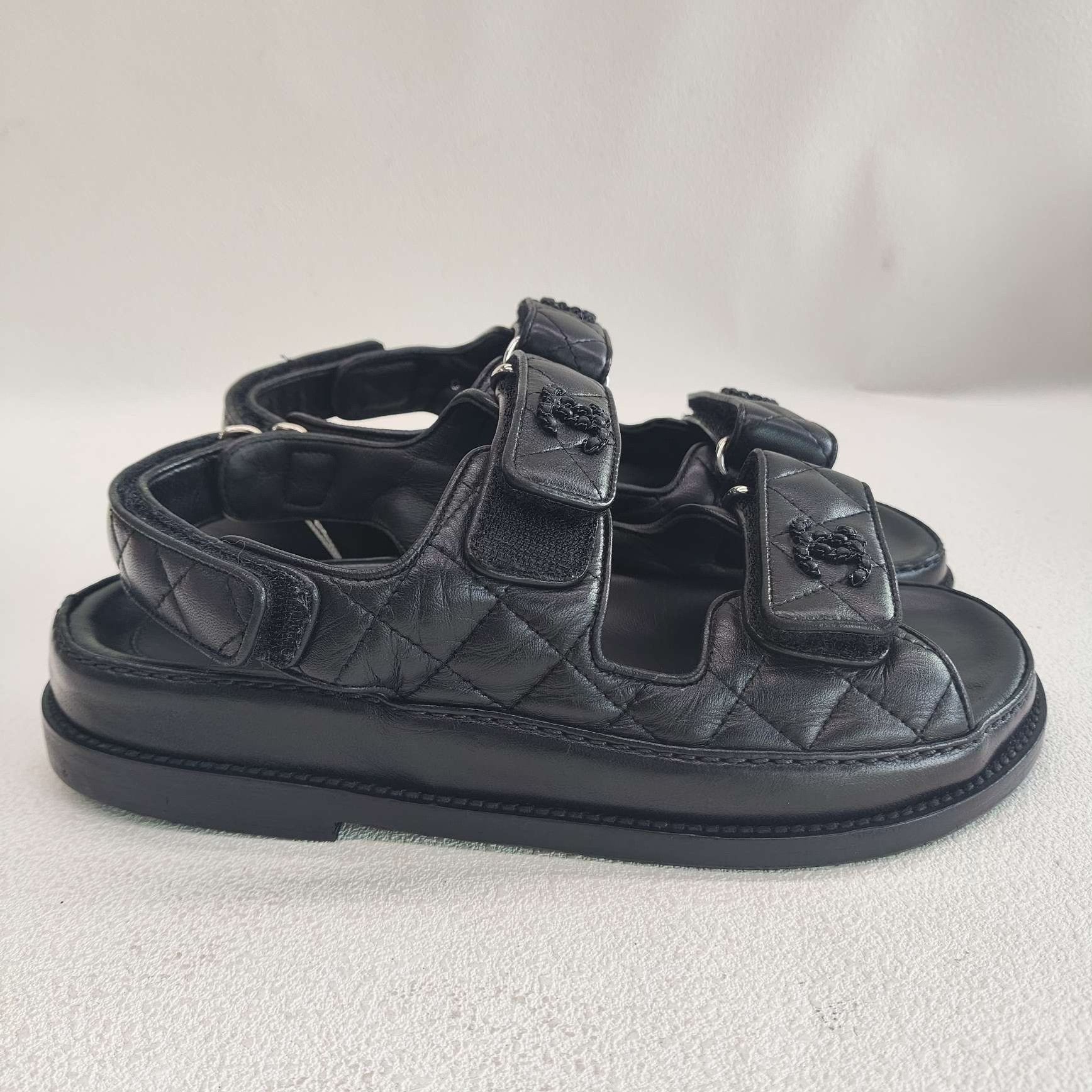 Chanel Chanel Quilted Leather Velcro Sandals Size 36 Size US 5 / IT 35 - 5 Thumbnail