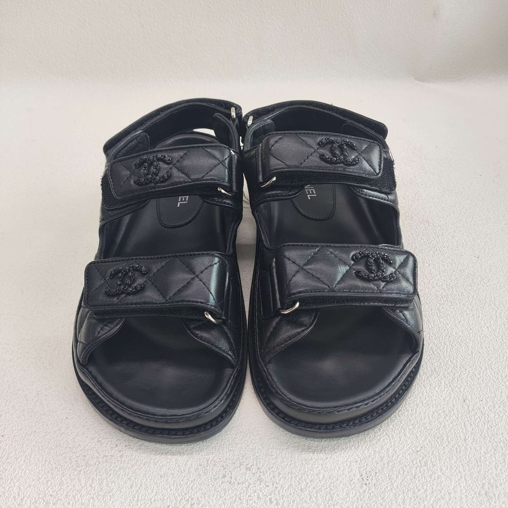 Chanel Chanel Quilted Leather Velcro Sandals Size 36 Size US 5 / IT 35 - 3 Thumbnail
