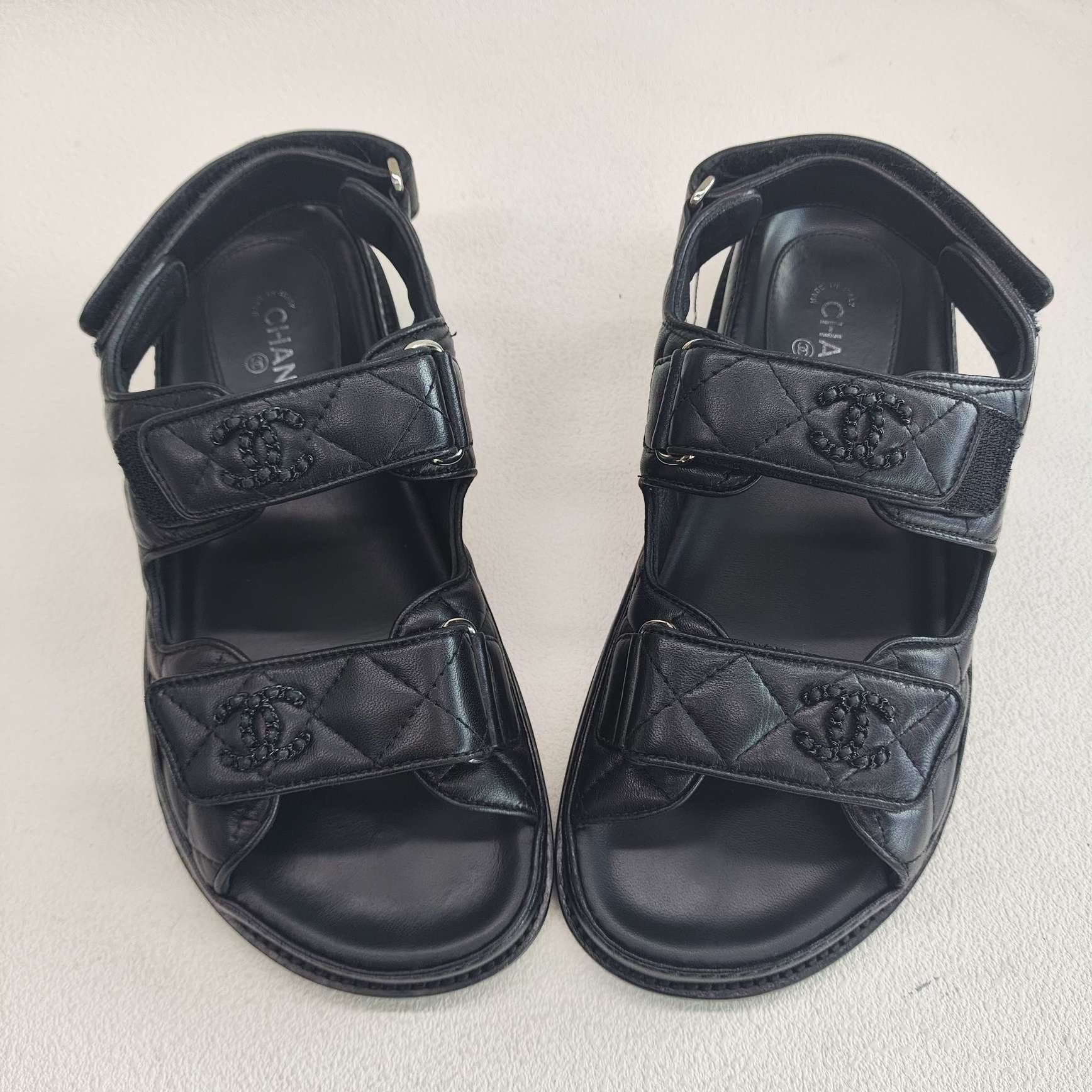 Chanel Chanel Quilted Leather Velcro Sandals Size 36 Size US 5 / IT 35 - 10 Thumbnail