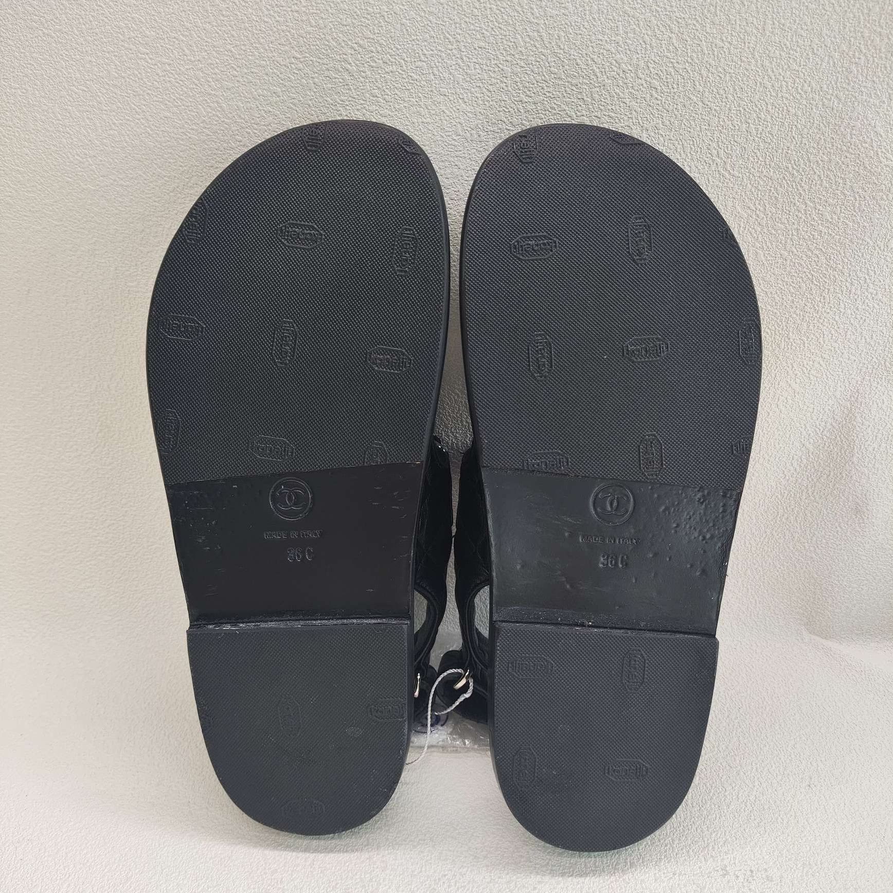 Chanel Chanel Quilted Leather Velcro Sandals Size 36 Size US 5 / IT 35 - 8 Thumbnail