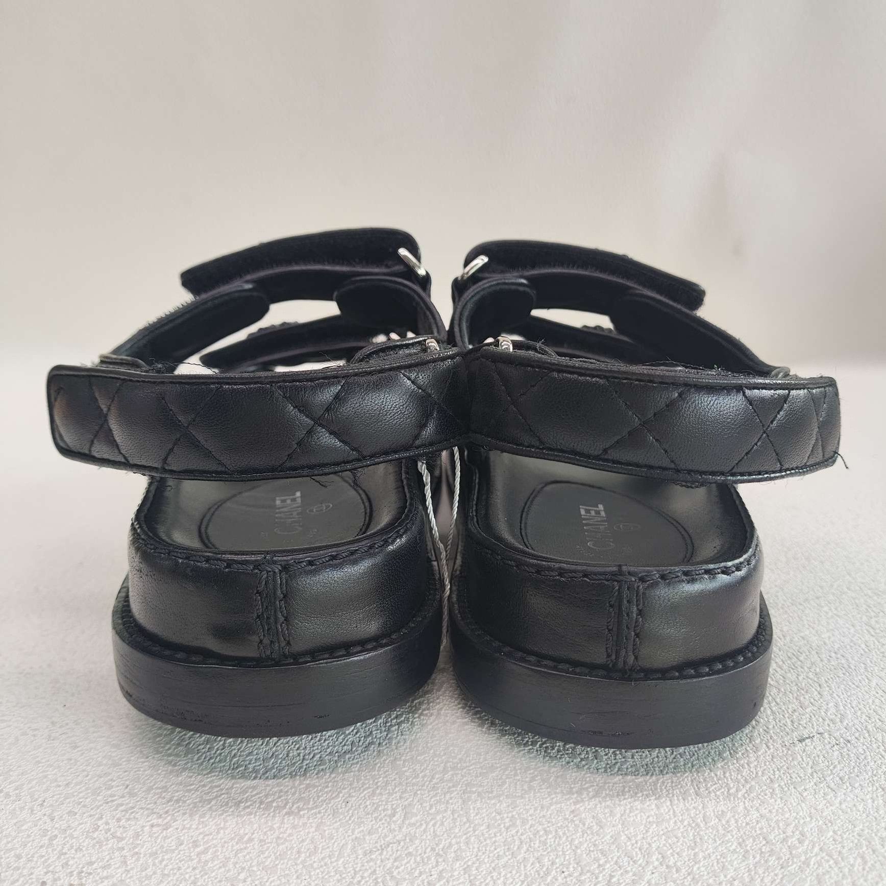 Chanel Chanel Quilted Leather Velcro Sandals Size 36 Size US 5 / IT 35 - 6 Thumbnail