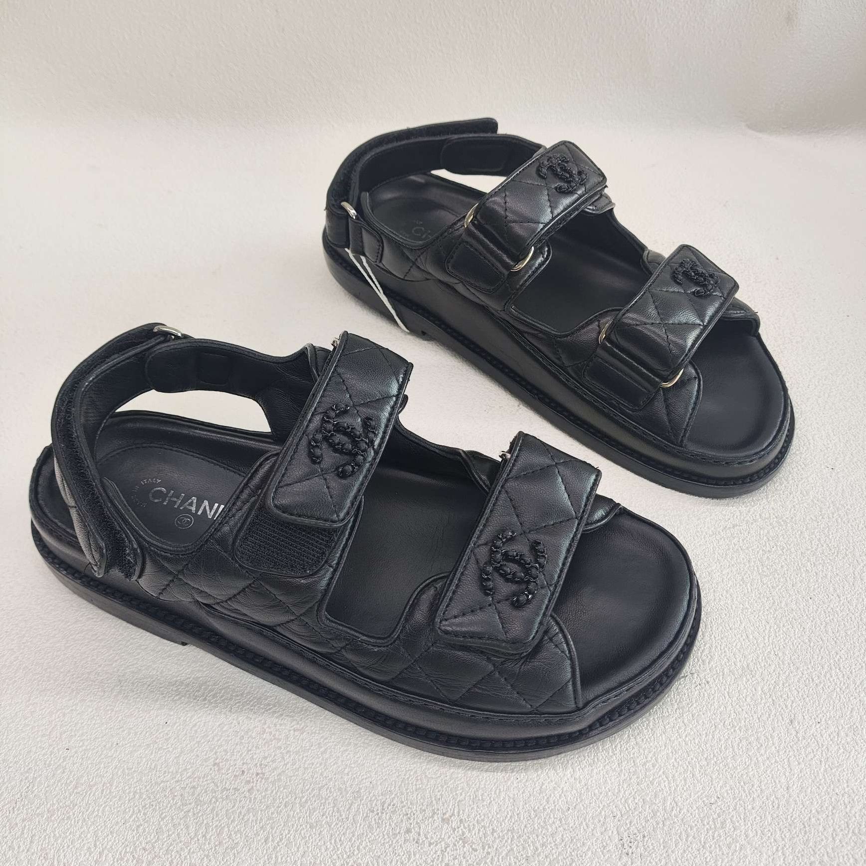 Chanel Chanel Quilted Leather Velcro Sandals Size 36 Size US 5 / IT 35 - 4 Thumbnail