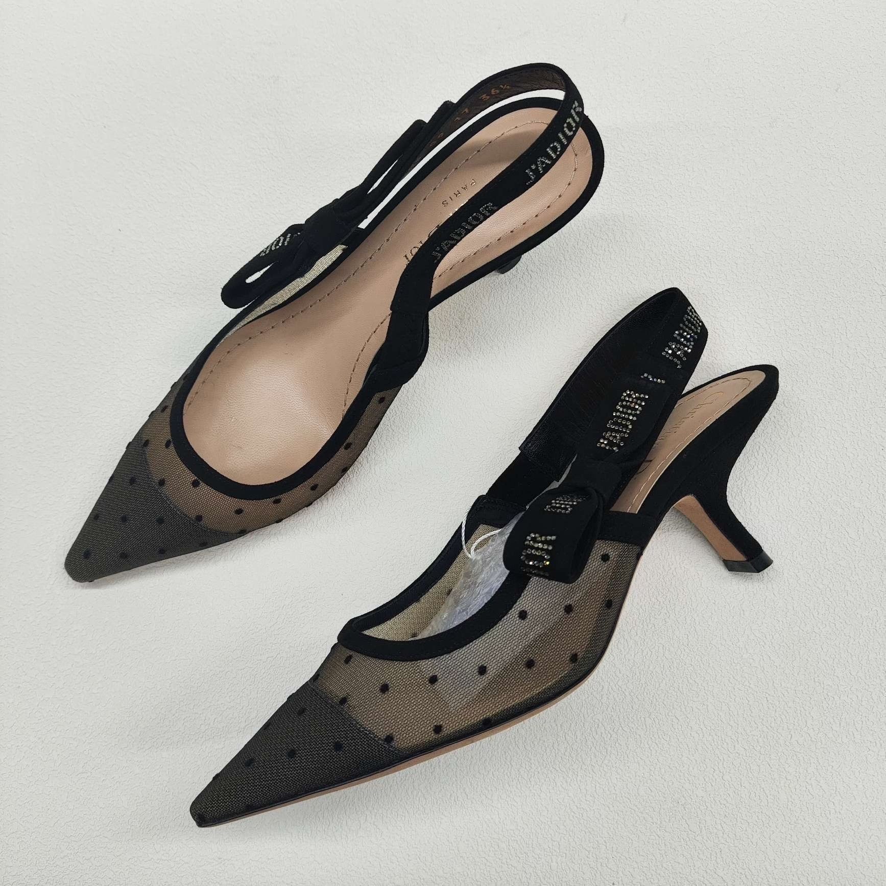 Dior Dior J'Adior Polka Dot Slingback Pumps Size 36.5 Size US 5.5 / IT 35.5 - 9 Thumbnail