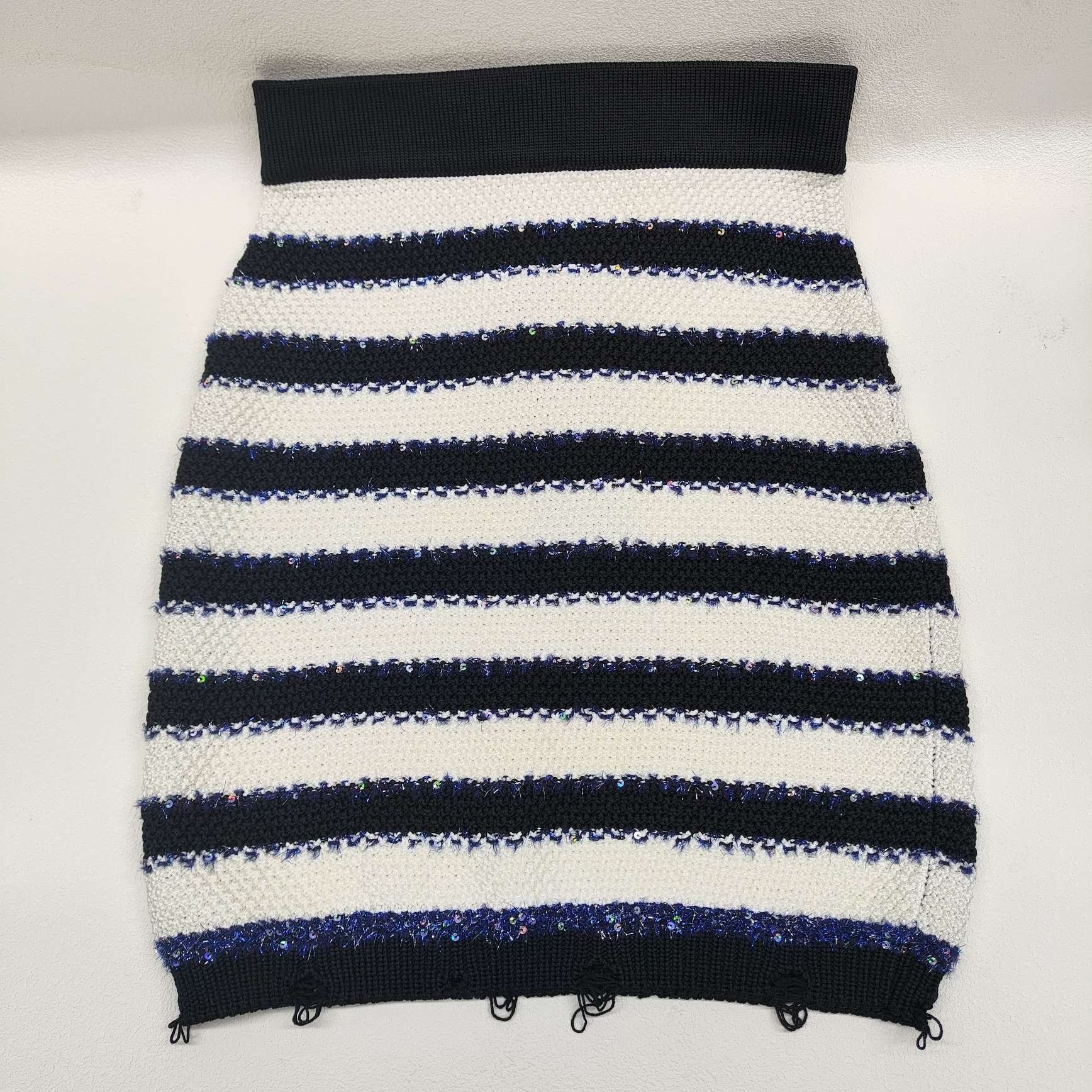Balmain Balmain Striped Sequin Mini Skirt Size 34 Size 25" / US 0 / IT 36 - 3 Thumbnail