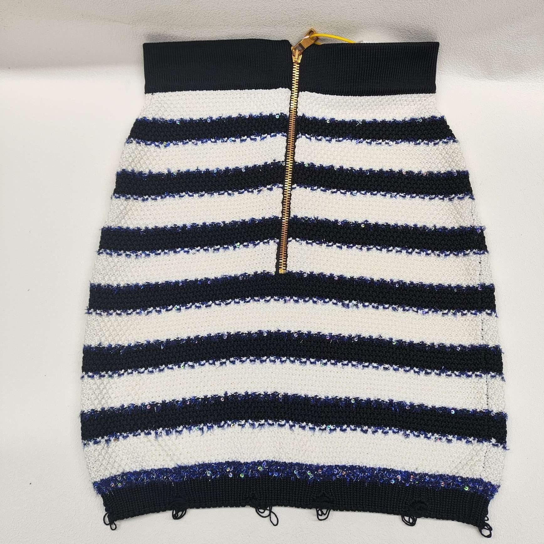 Balmain Balmain Striped Sequin Mini Skirt Size 34 Size 25" / US 0 / IT 36 - 2 Thumbnail