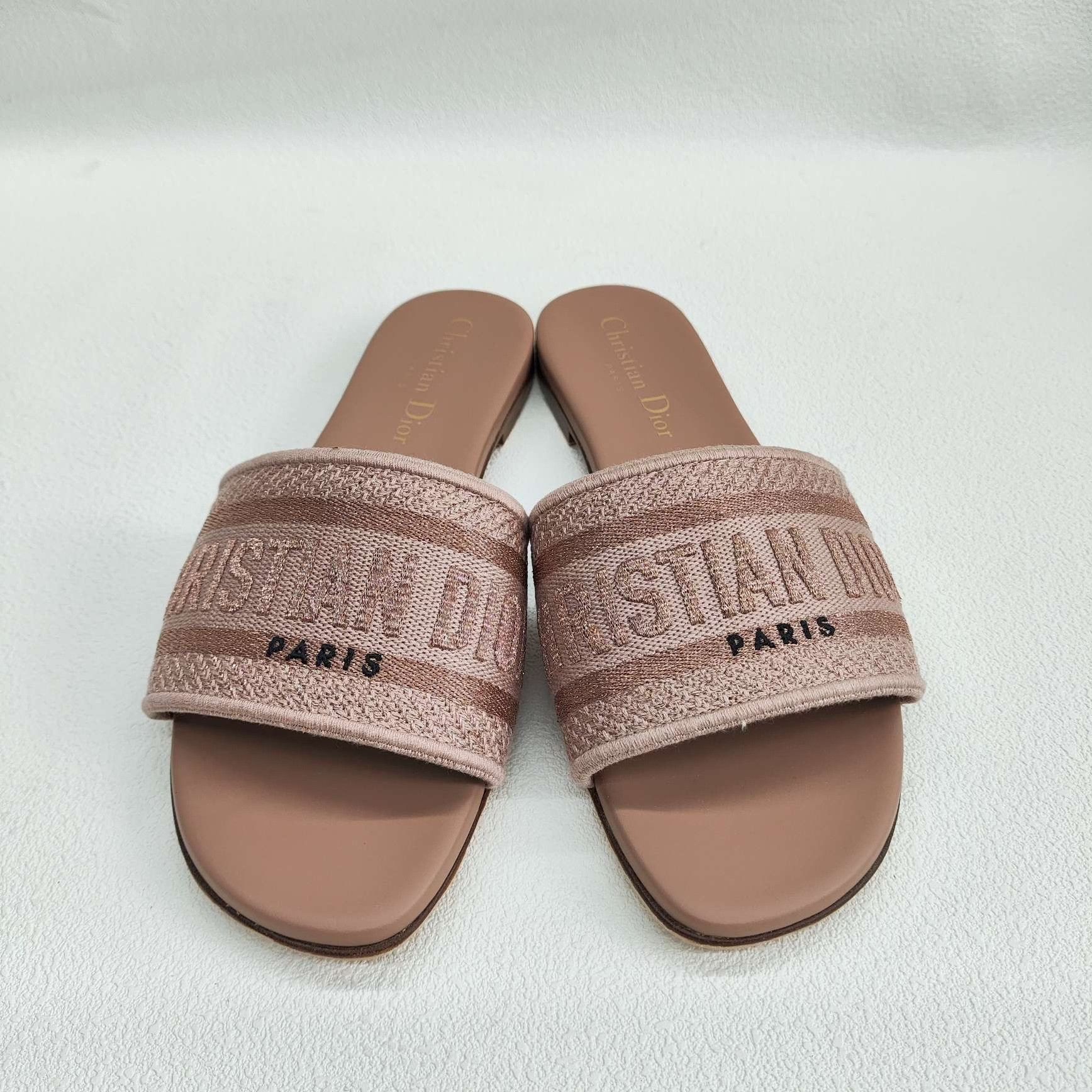 Dior Dior Dway Embroidered Slides Size 36 Size US 6 / IT 36 - 3 Thumbnail