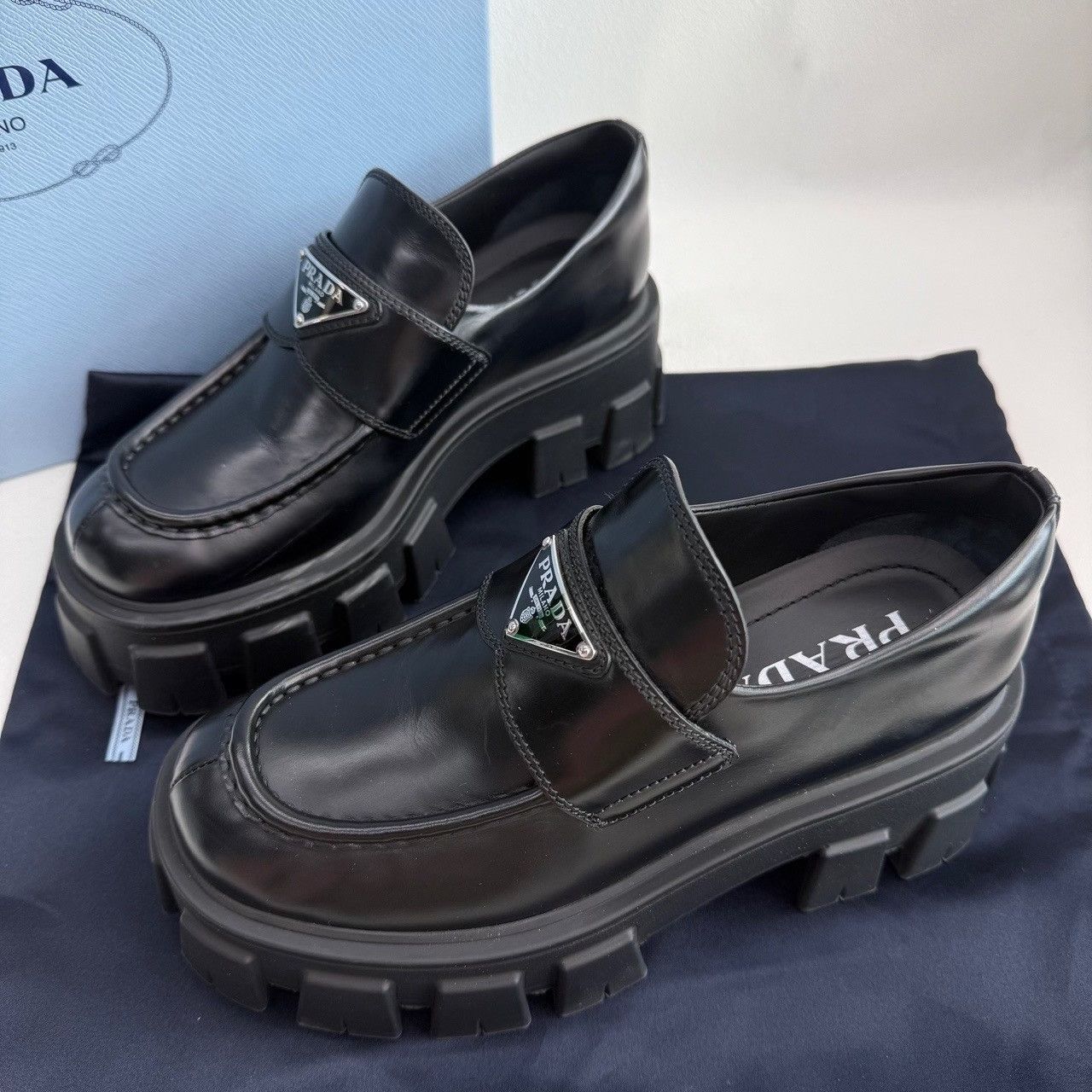 Prada Prada Monolith Leather Loafers Size 35.5 Size US 5.5 / IT 35.5 - 3 Thumbnail