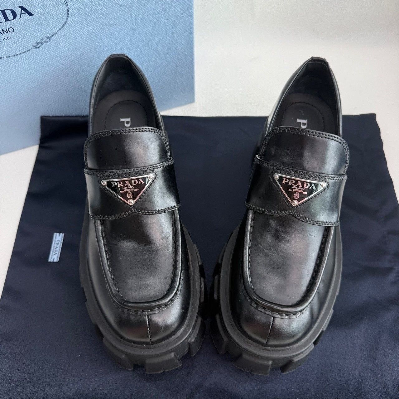 Prada Prada Monolith Leather Loafers Size 35.5 Size US 5.5 / IT 35.5 - 10 Thumbnail