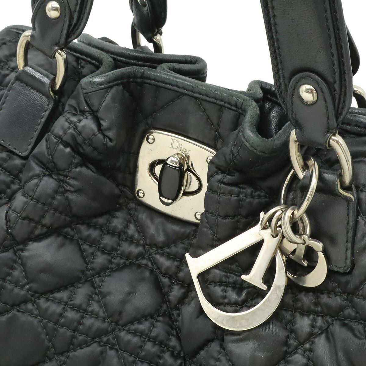 Dior Dior Christian Dior Cannage Nylon Leather 2way Tote Bag Textile Tote Bag DUTY FREE for USA Size ONE SIZE - 8 Thumbnail