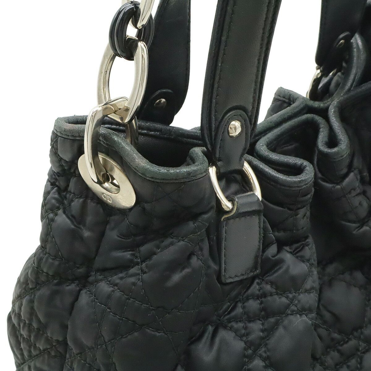 Dior Dior Christian Dior Cannage Nylon Leather 2way Tote Bag Textile Tote Bag DUTY FREE for USA Size ONE SIZE - 7 Thumbnail