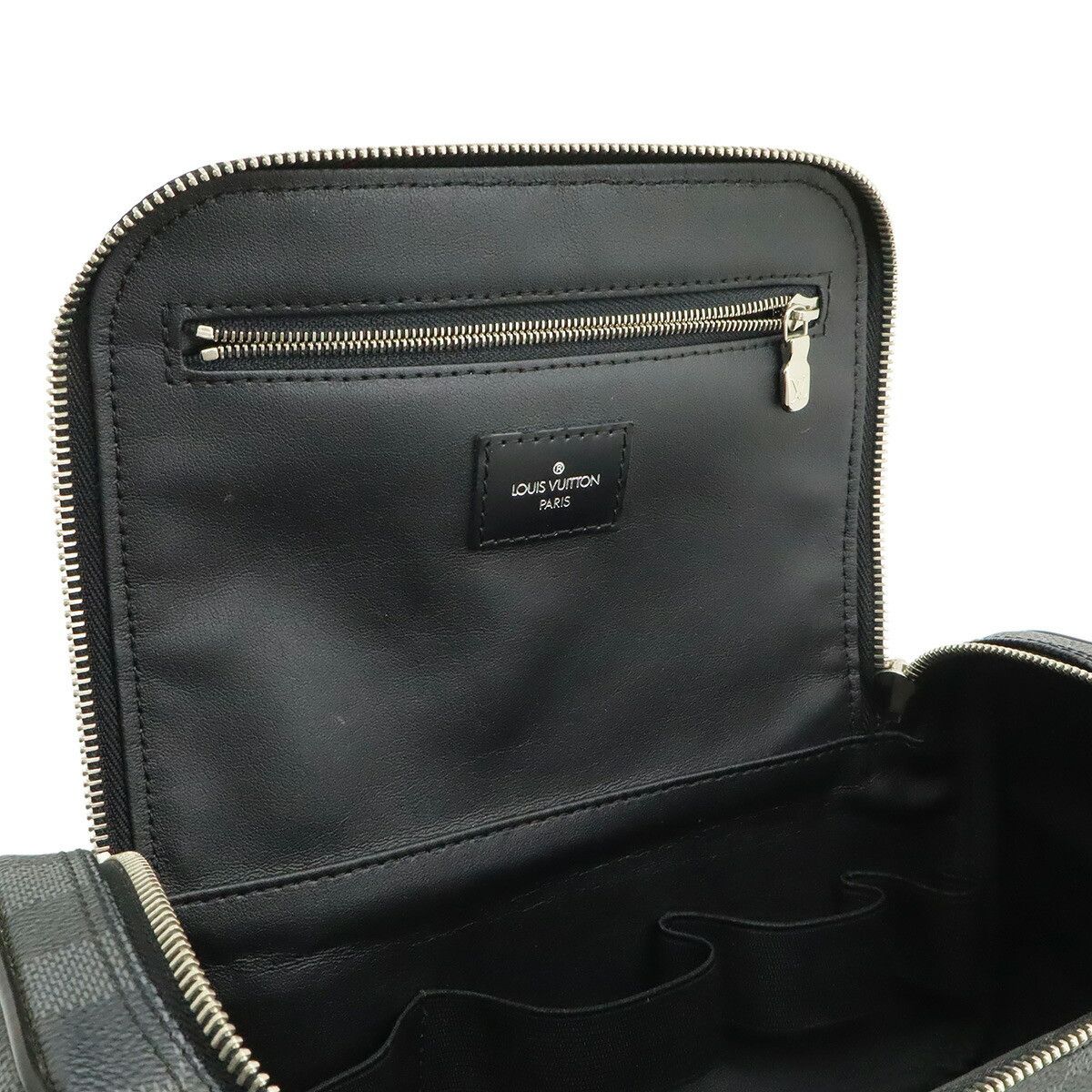 Louis Vuitton Louis Vuitton Louis Vuitton Damier Graphite Toiletry Pouch Textile Clutch Bag N47625 DUTY FREE for USA Size ONE SIZE - 7 Thumbnail
