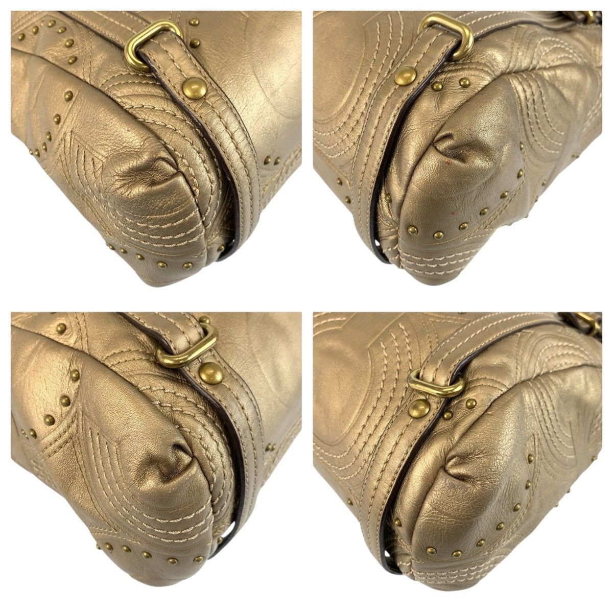Coach Coach COACH Op Art Embossed Studded Alexandra Leather 2way bag Leather Shoulder Bag D1082 DUTY FREE for USA Size ONE SIZE - 4 Thumbnail