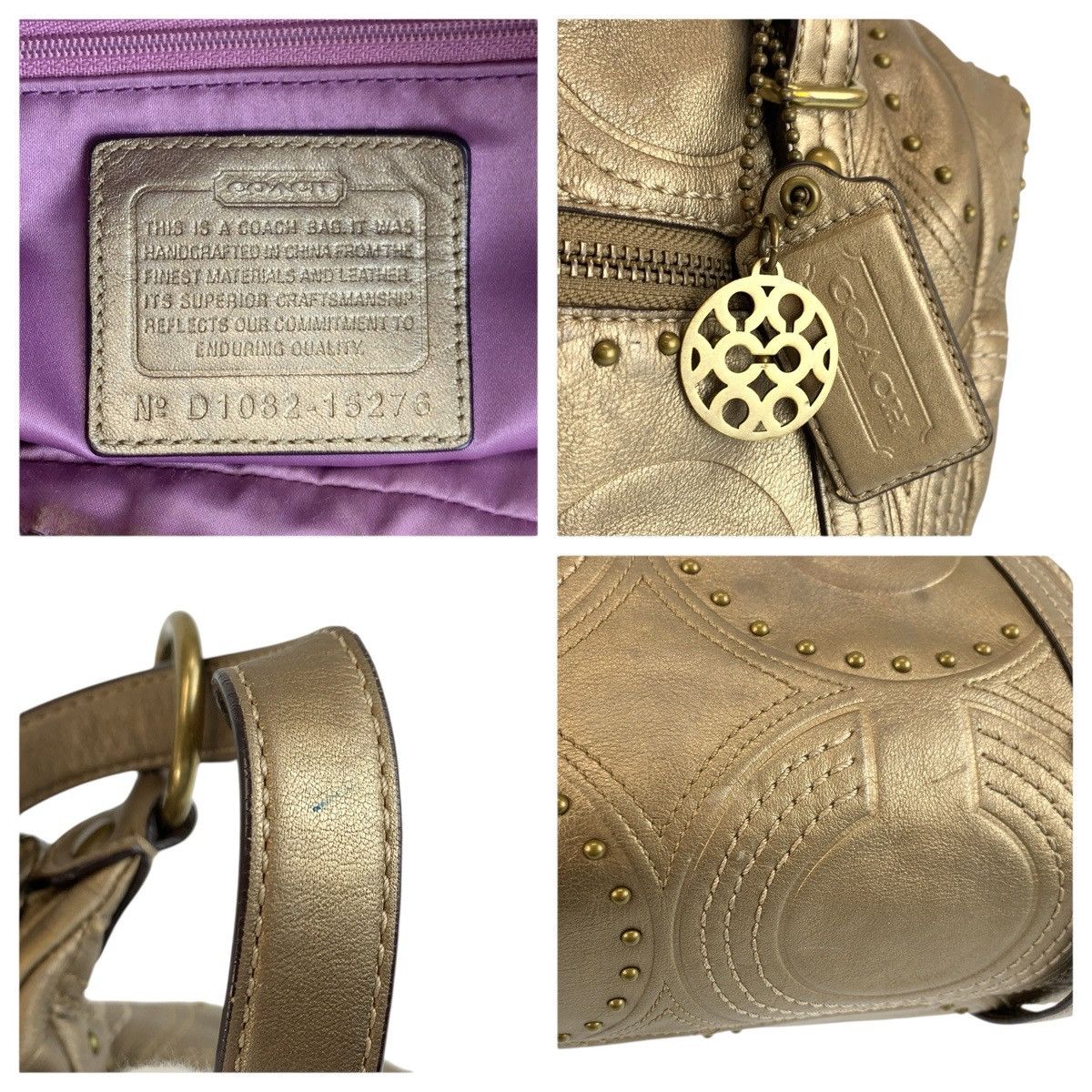 Coach Coach COACH Op Art Embossed Studded Alexandra Leather 2way bag Leather Shoulder Bag D1082 DUTY FREE for USA Size ONE SIZE - 3 Thumbnail