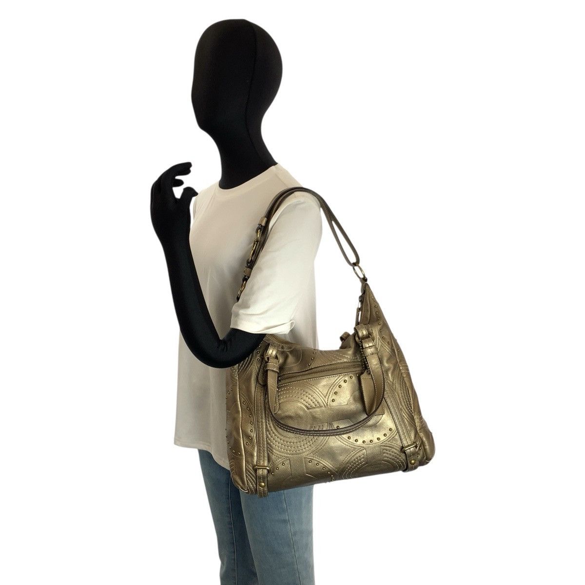 Coach Coach COACH Op Art Embossed Studded Alexandra Leather 2way bag Leather Shoulder Bag D1082 DUTY FREE for USA Size ONE SIZE - 7 Thumbnail