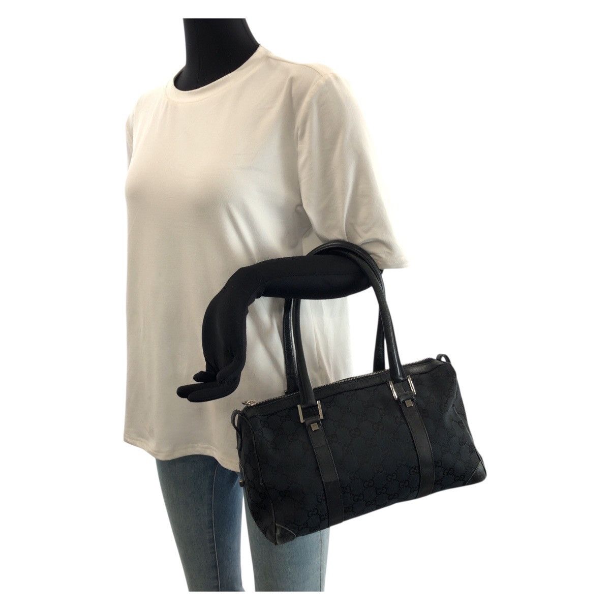 Gucci Gucci Gucci GG Canvas Leather Handbag Textile Handbag 0000851 DUTY FREE for USA Size ONE SIZE - 7 Thumbnail