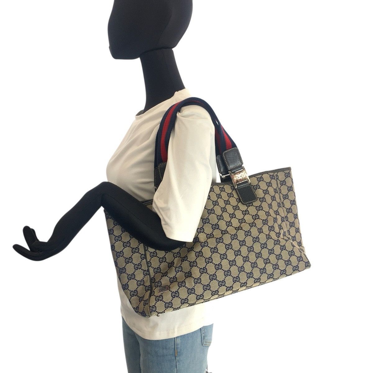 Gucci Gucci Gucci GG Canvas Leather Tote Bag Textile Tote Bag 145758 DUTY FREE for USA Size ONE SIZE - 7 Thumbnail