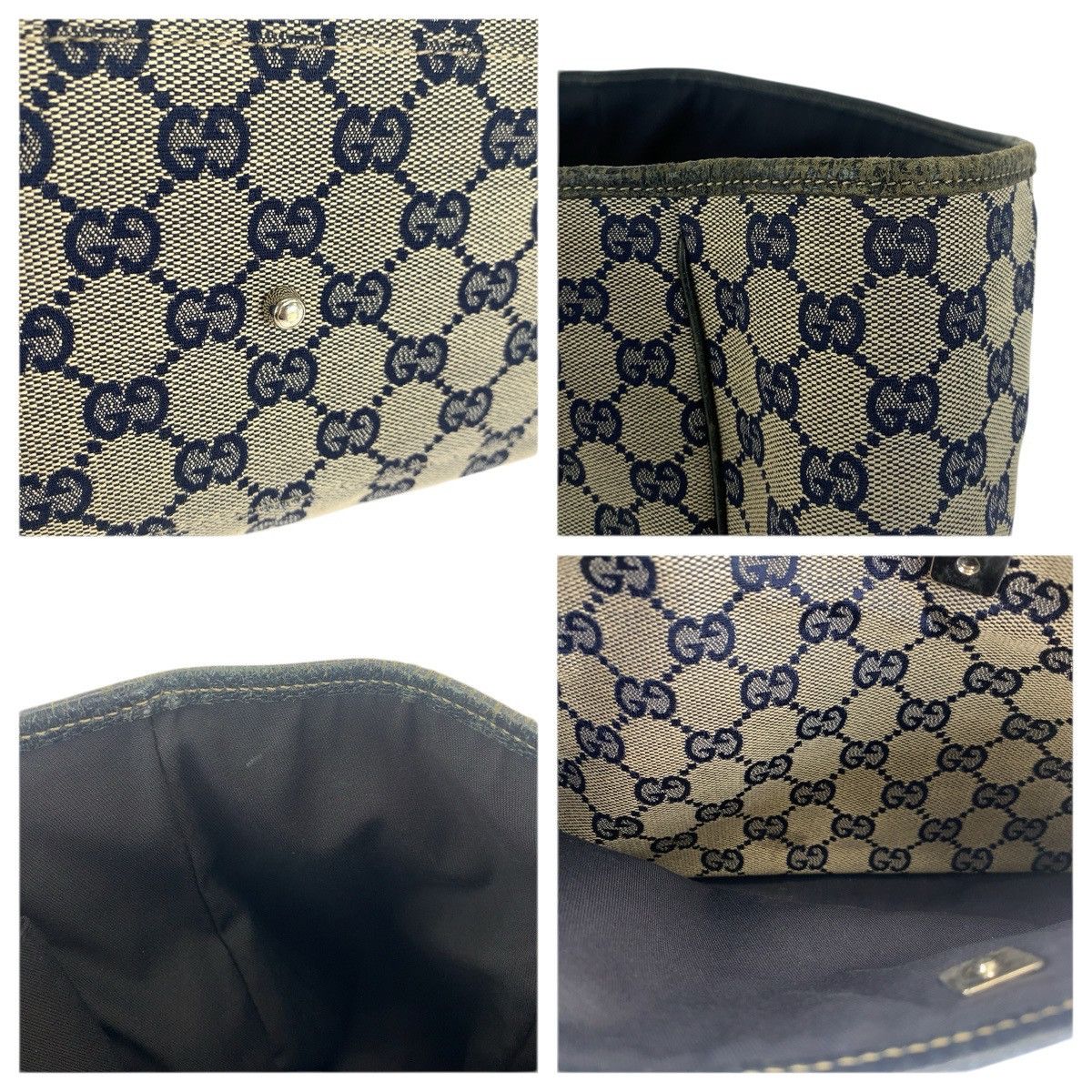 Gucci Gucci Gucci GG Canvas Leather Tote Bag Textile Tote Bag 145758 DUTY FREE for USA Size ONE SIZE - 6 Thumbnail
