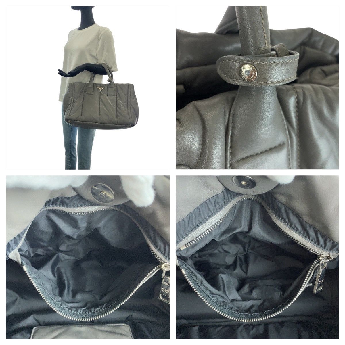 Prada Prada Prada Nappa Bomber Leather Handbag Leather Handbag DUTY FREE for USA Size ONE SIZE - 6 Thumbnail