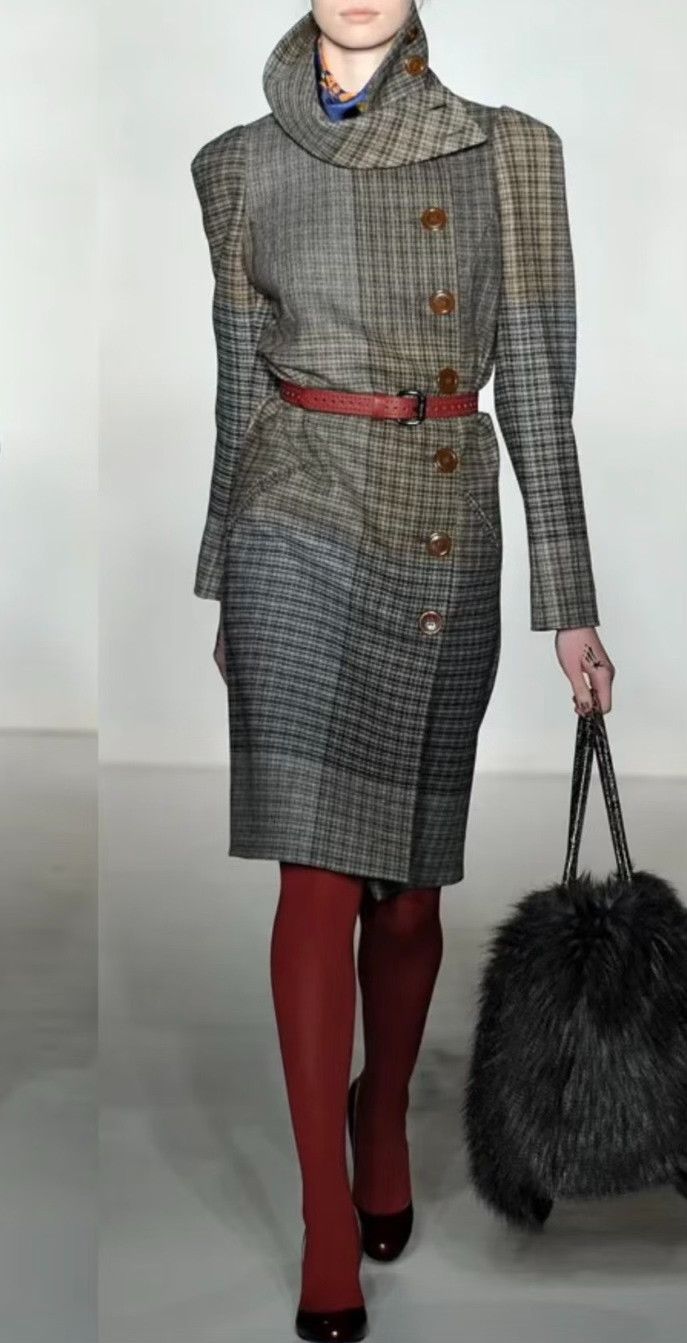 Vivienne Westwood Vivienne Westwood Gray Plaid Long Coat Size M / US 6-8 / IT 42-44 - 9 Thumbnail