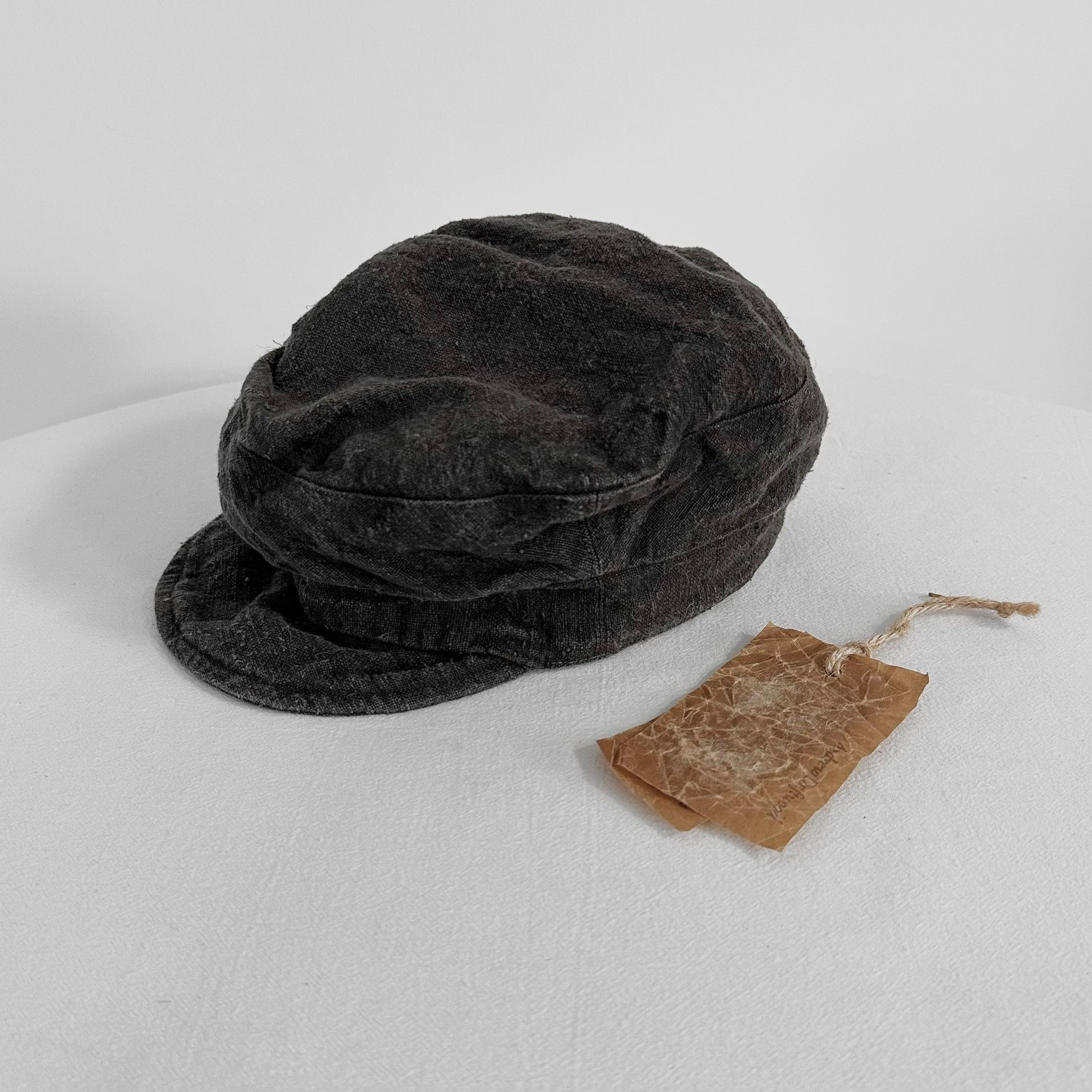 Andrew Andrew Driftwood Ink-Dyed Linen Newsboy Cap Size ONE SIZE - 2 Thumbnail