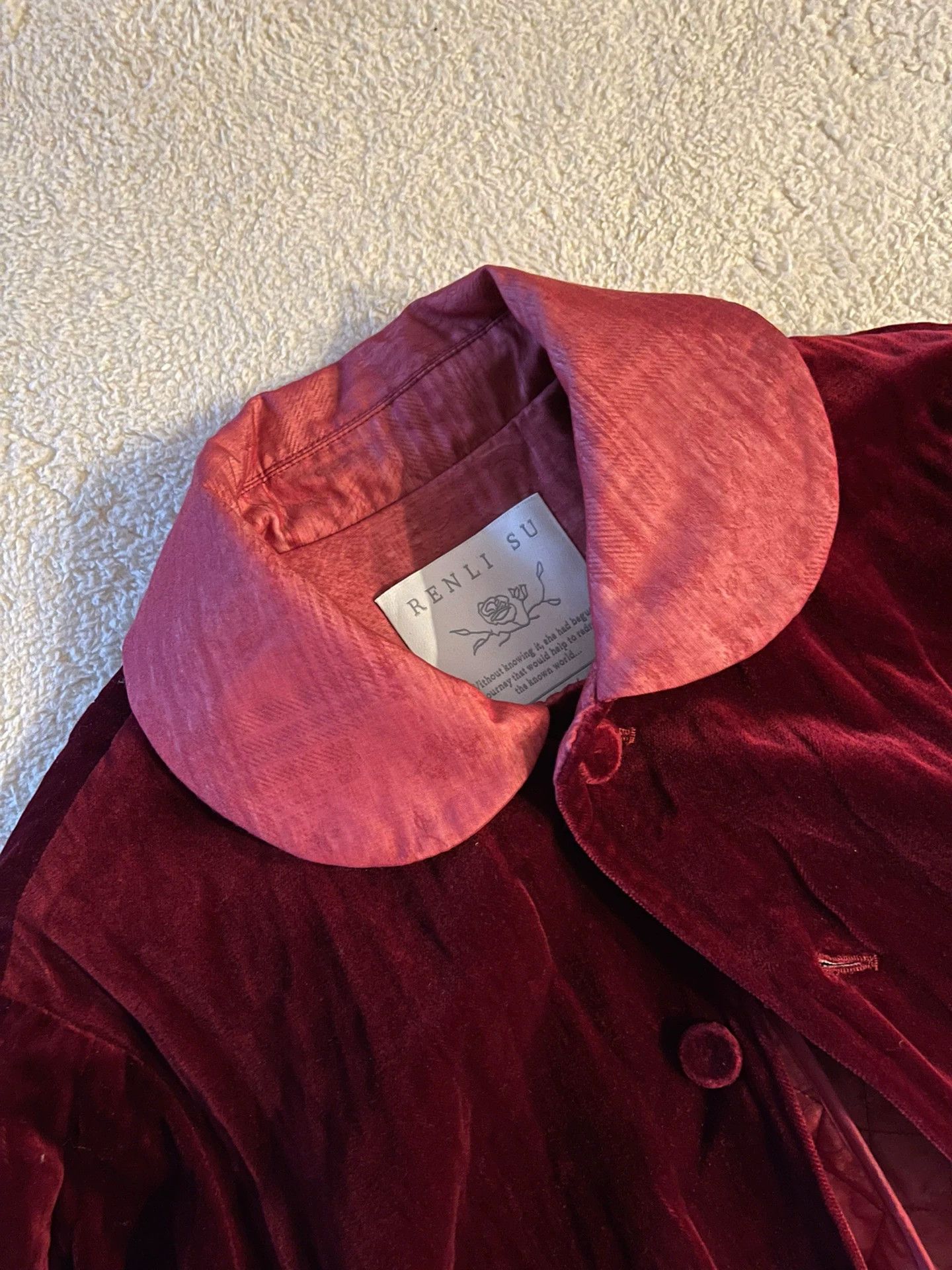 Renli Su Renlisu Red Velvet Double-Layer Vest Coat Size M / US 6-8 / IT 42-44 - 2 Thumbnail