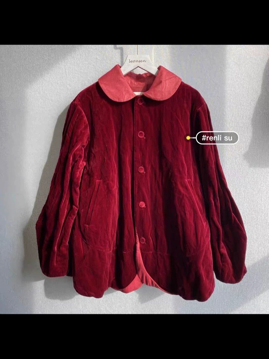 Renli Su Renlisu Red Velvet Double-Layer Vest Coat Size M / US 6-8 / IT 42-44 - 5 Thumbnail
