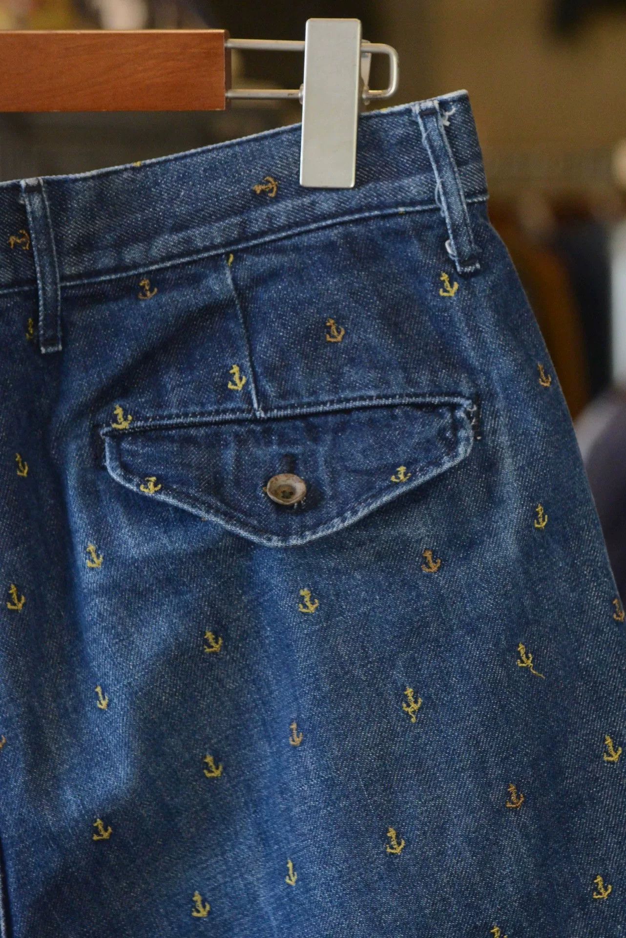 Kapital Kapital Embroidered Anchor Denim Shorts Size US 30 / EU 46 - 6 Thumbnail