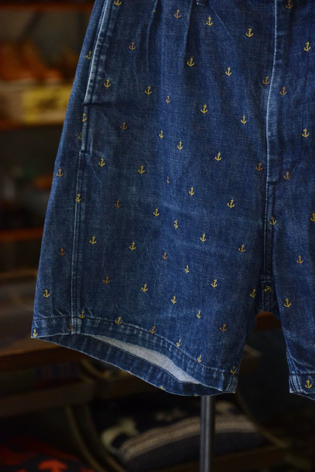 Kapital Kapital Embroidered Anchor Denim Shorts Size US 30 / EU 46 - 2 Thumbnail