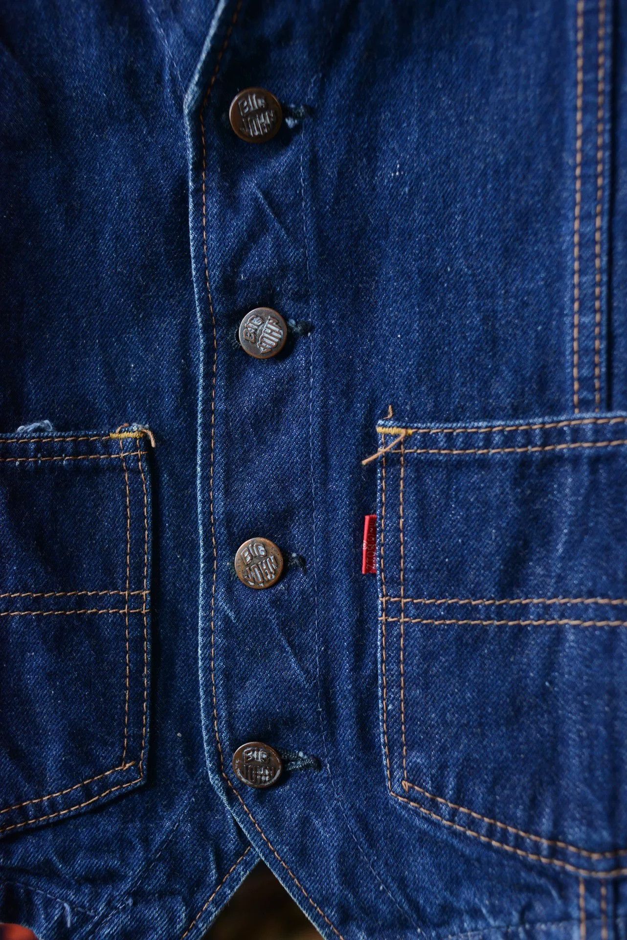 Big John BigJohn 1990s Japanese Denim Vest 28 Size M / US 6-8 / IT 42-44 - 4 Thumbnail