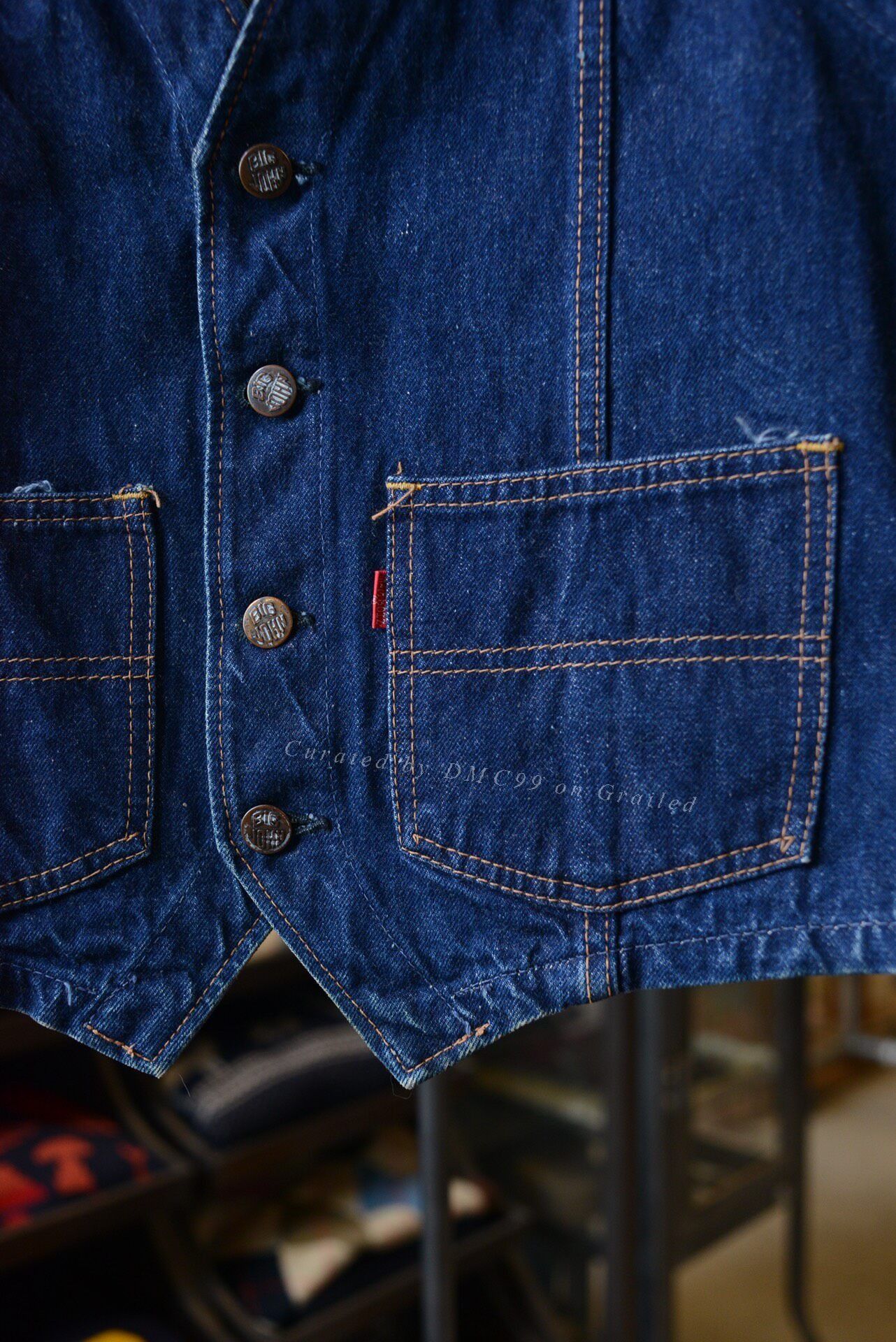 Big John BigJohn 1990s Japanese Denim Vest 28 Size M / US 6-8 / IT 42-44 - 3 Thumbnail