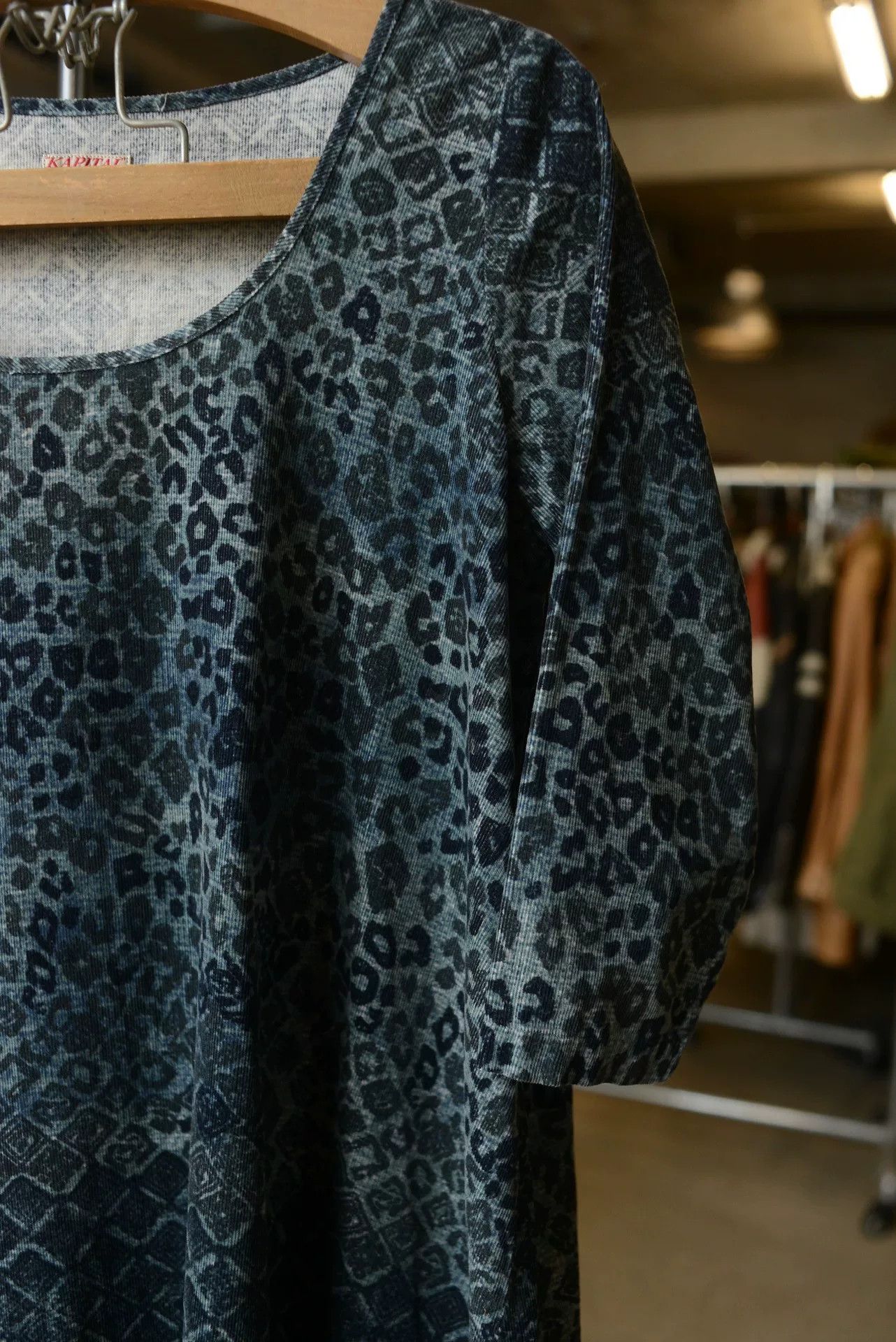 Kapital Kapital Blue Leopard Geometric Corduroy Dress Size M / US 6-8 / IT 42-44 - 3 Thumbnail