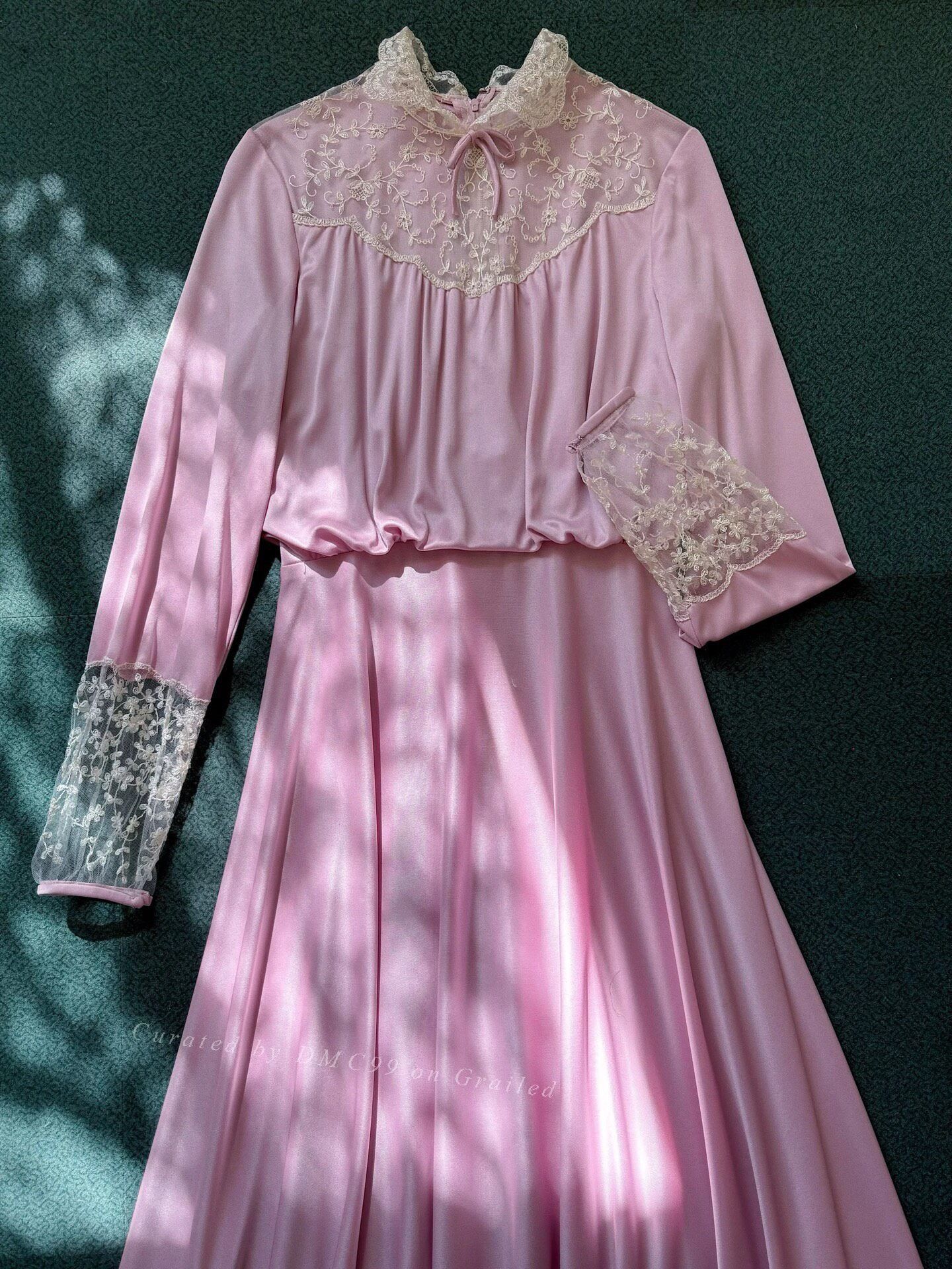 Vintage 1970s USA Silk Evening Dress Size M / US 6-8 / IT 42-44 - 2 Thumbnail