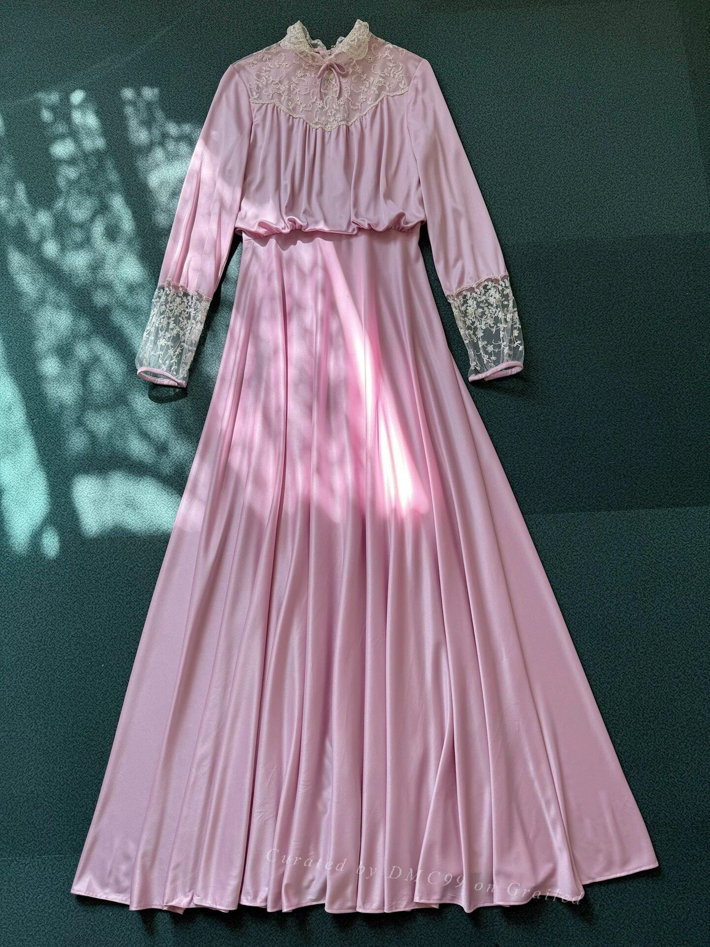 Vintage 1970s USA Silk Evening Dress Size M / US 6-8 / IT 42-44 - 3 Thumbnail