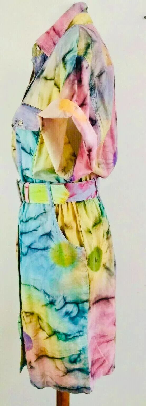 Vintage Vintage Tie-Dye Shirt Dress Size M / US 6-8 / IT 42-44 - 4 Thumbnail