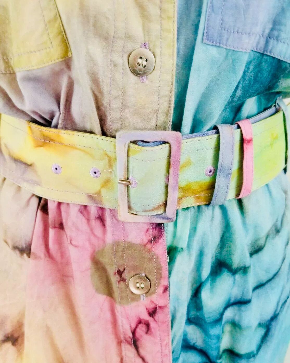 Vintage Vintage Tie-Dye Shirt Dress Size M / US 6-8 / IT 42-44 - 6 Thumbnail